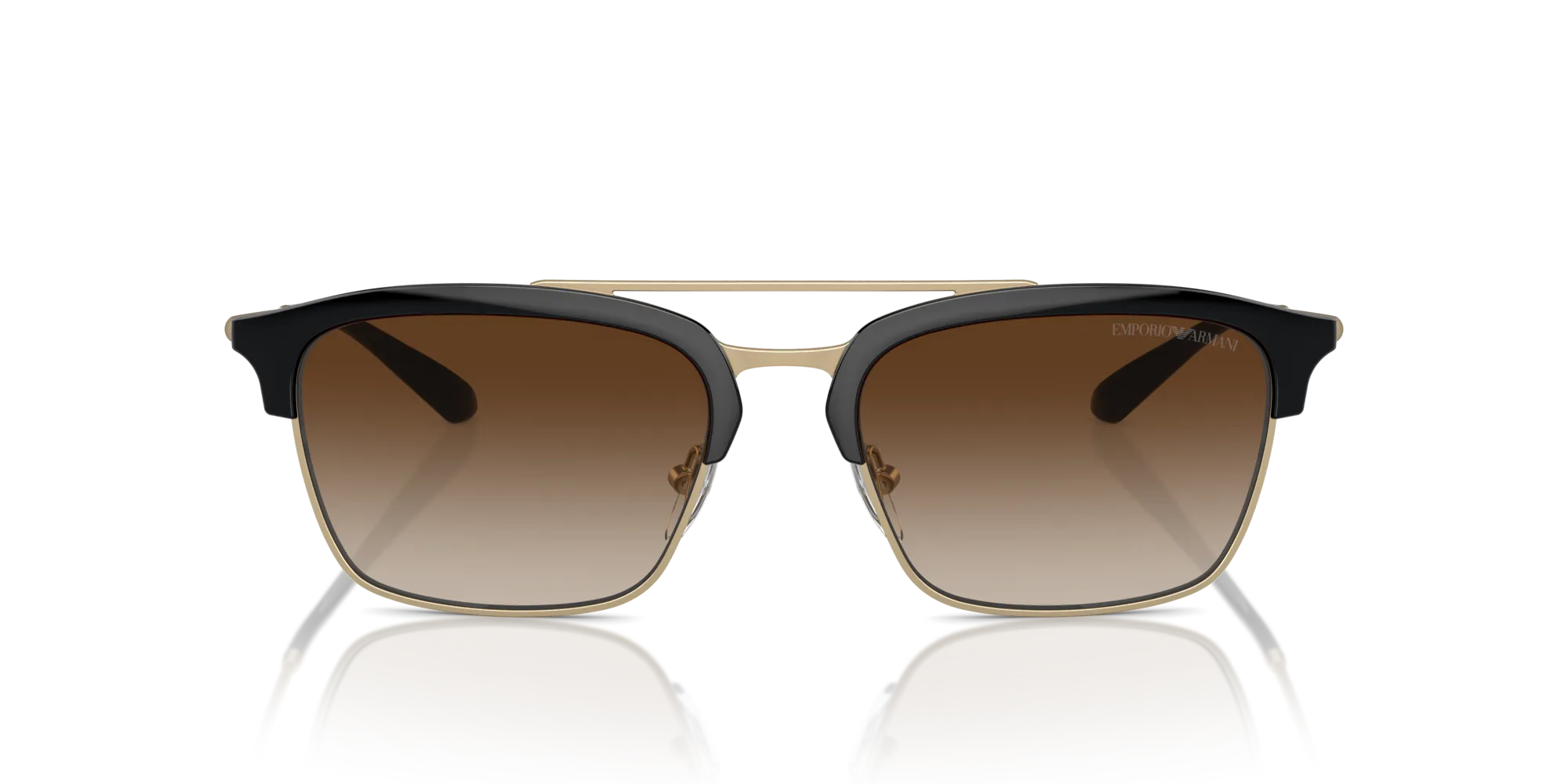 Emporio Armani EA4228 300213 Occhiali da sole Iniettato Nero Marrone Pilot Normale Sfumato - immagine 3