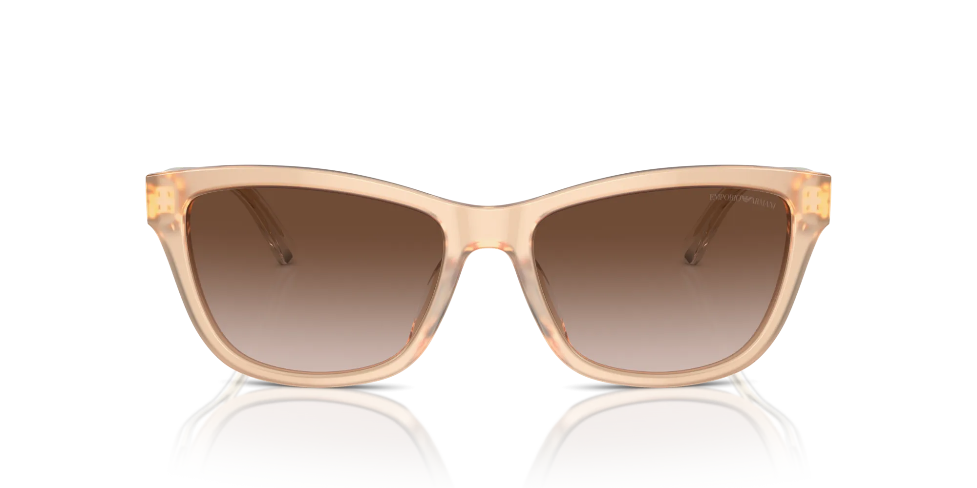 Emporio Armani EA4227U 609813 Occhiali da sole Acetato Beige Marrone Cat Eye Normale Sfumato - immagine 3