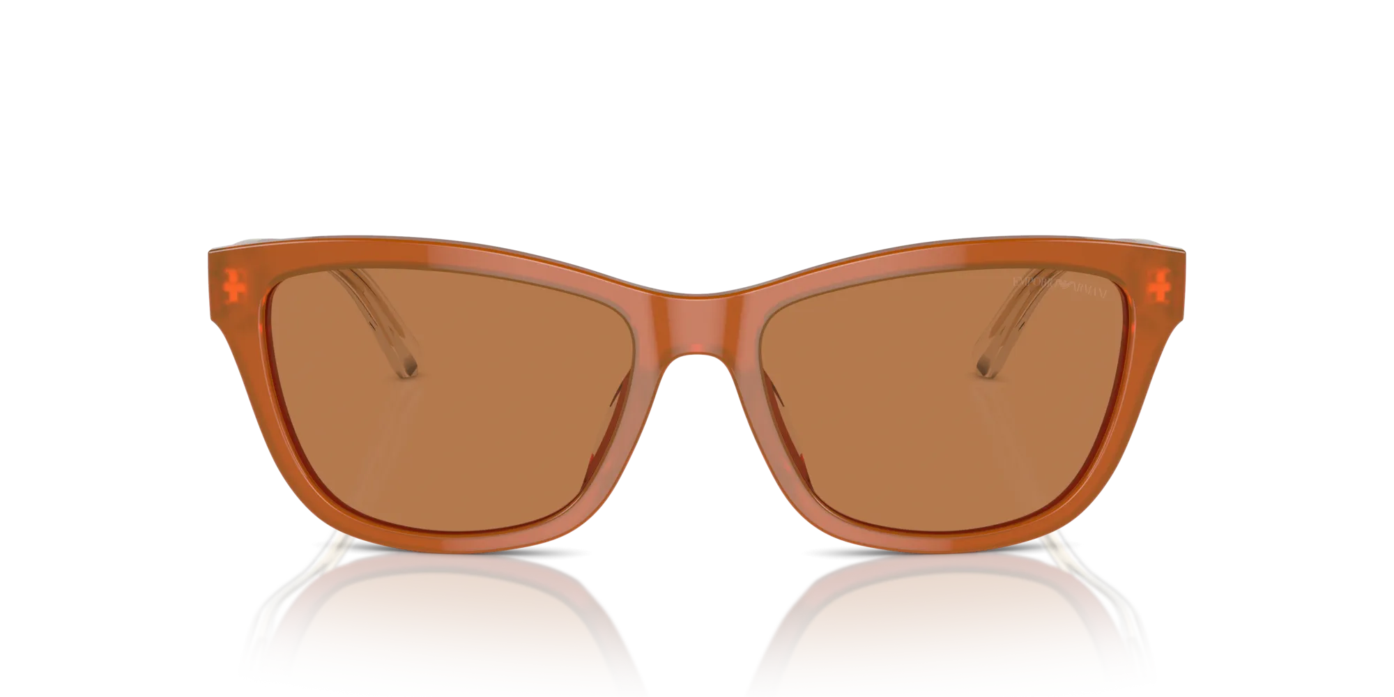 Emporio Armani EA4227U 609773 Occhiali da sole Acetato Arancione Marrone Cat Eye Normale - immagine 3