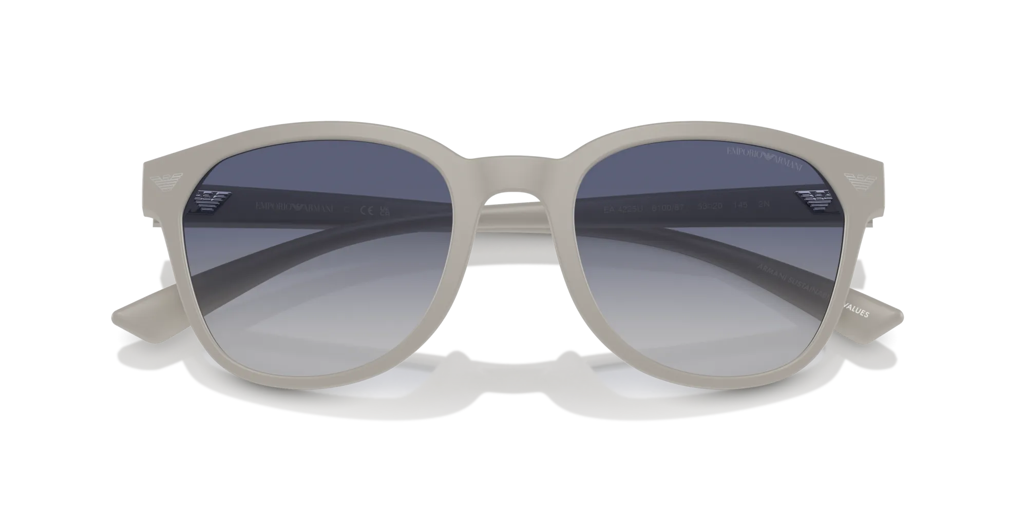 Emporio Armani EA4225U 610087 Occhiali da sole Iniettato Grigio Grigio Pantos Normale Sfumato - immagine 2