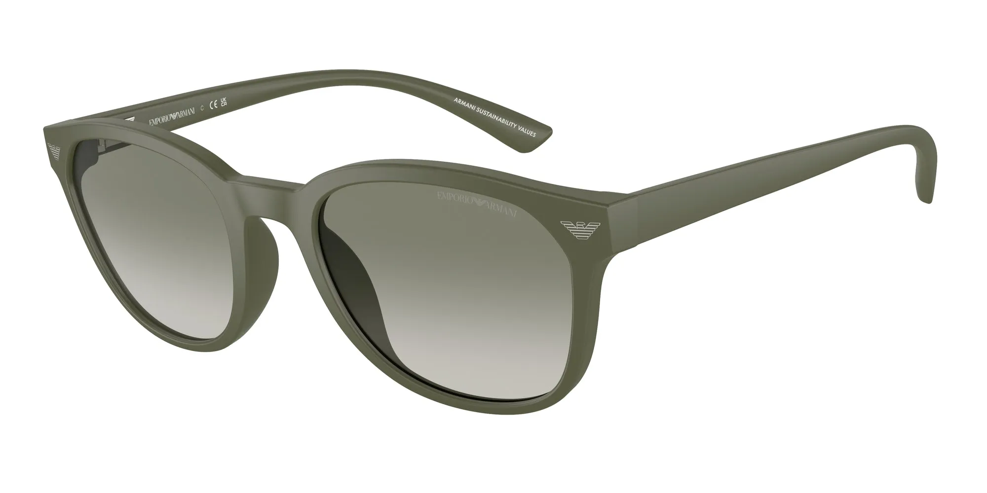 Emporio Armani EA4225U 60998E Occhiali da sole Iniettato Verde Verde Pantos Normale Sfumato - immagine 1
