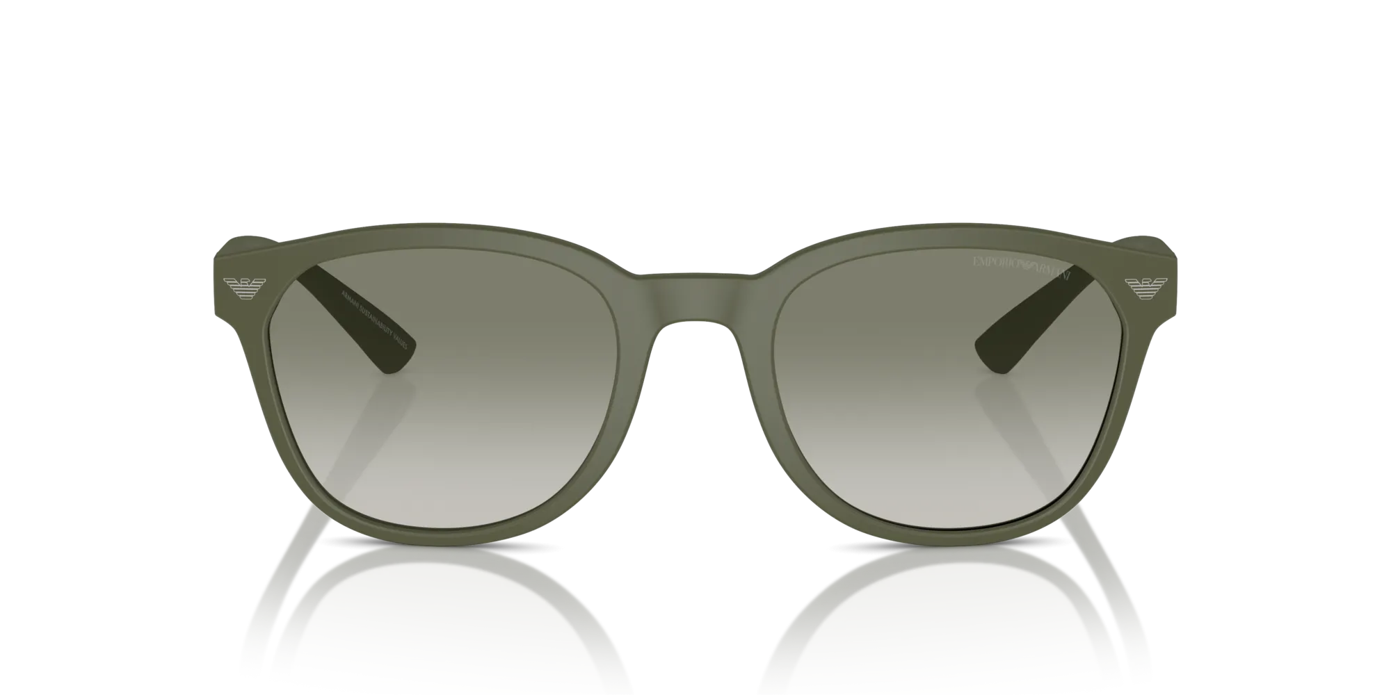 Emporio Armani EA4225U 60998E Occhiali da sole Iniettato Verde Verde Pantos Normale Sfumato - immagine 3