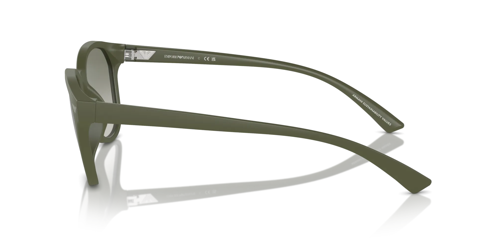 Emporio Armani EA4225U 60998E Occhiali da sole Iniettato Verde Verde Pantos Normale Sfumato - immagine 4