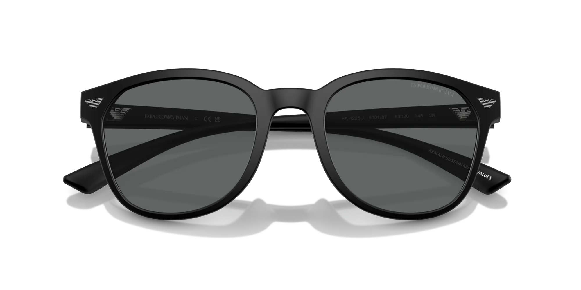 Emporio Armani EA4225U 500187 Occhiali da sole Iniettato Nero Grigio Pantos Normale - immagine 2