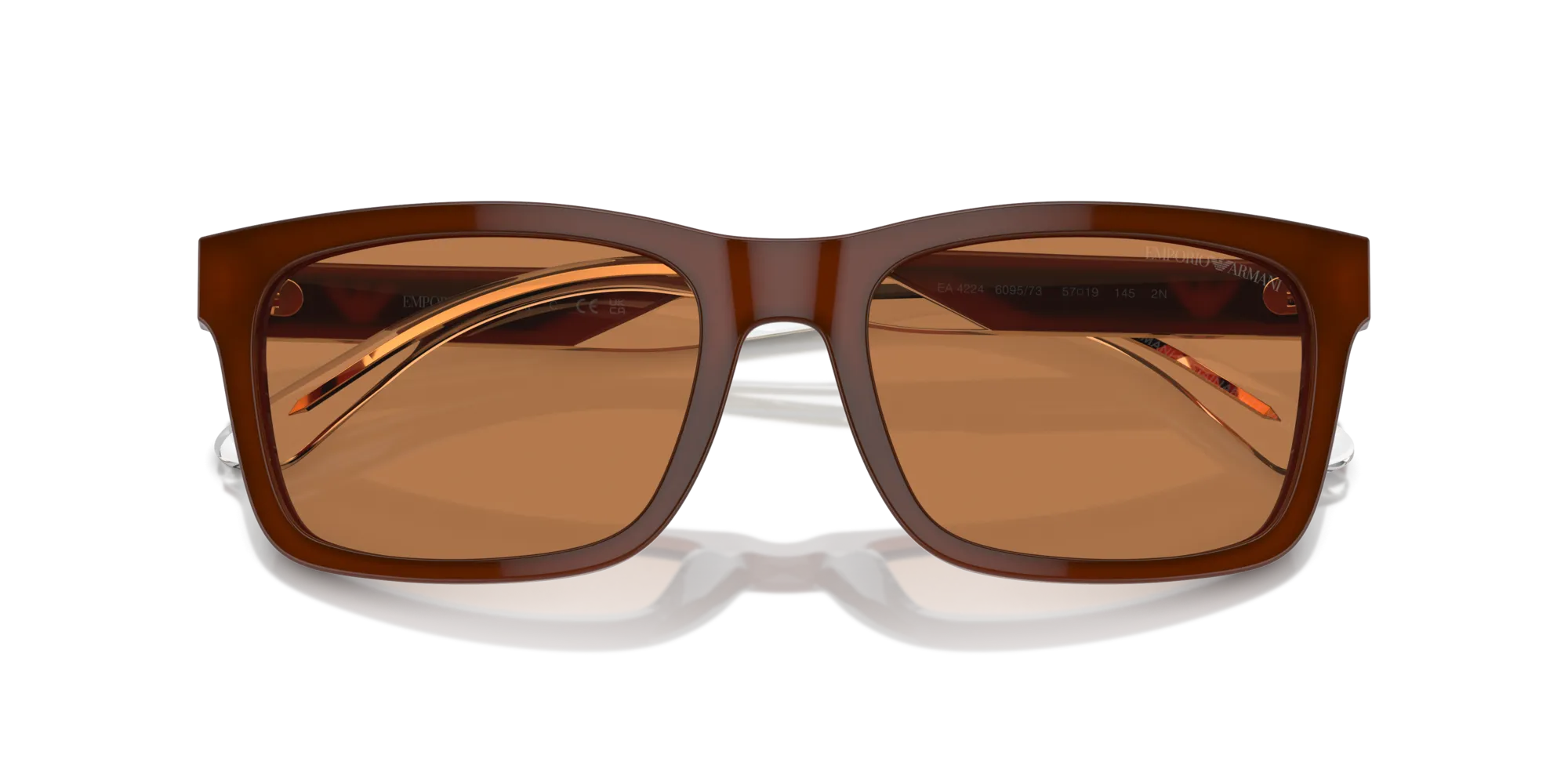 Emporio Armani EA4224 609573 Occhiali da sole Acetato Marrone Marrone Squadrata Normale - immagine 2