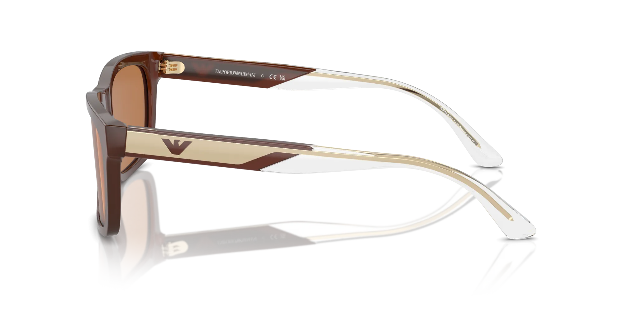 Emporio Armani EA4224 609573 Occhiali da sole Acetato Marrone Marrone Squadrata Normale - immagine 4