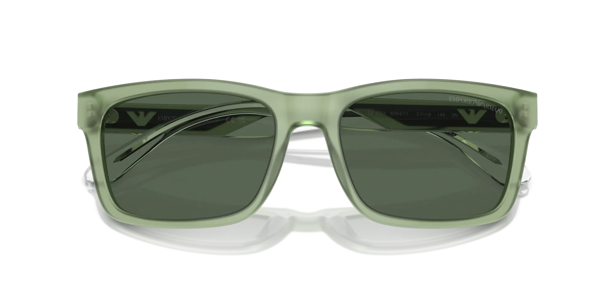 Emporio Armani EA4224 609471 Occhiali da sole Acetato Verde Verde Squadrata Normale - immagine 2