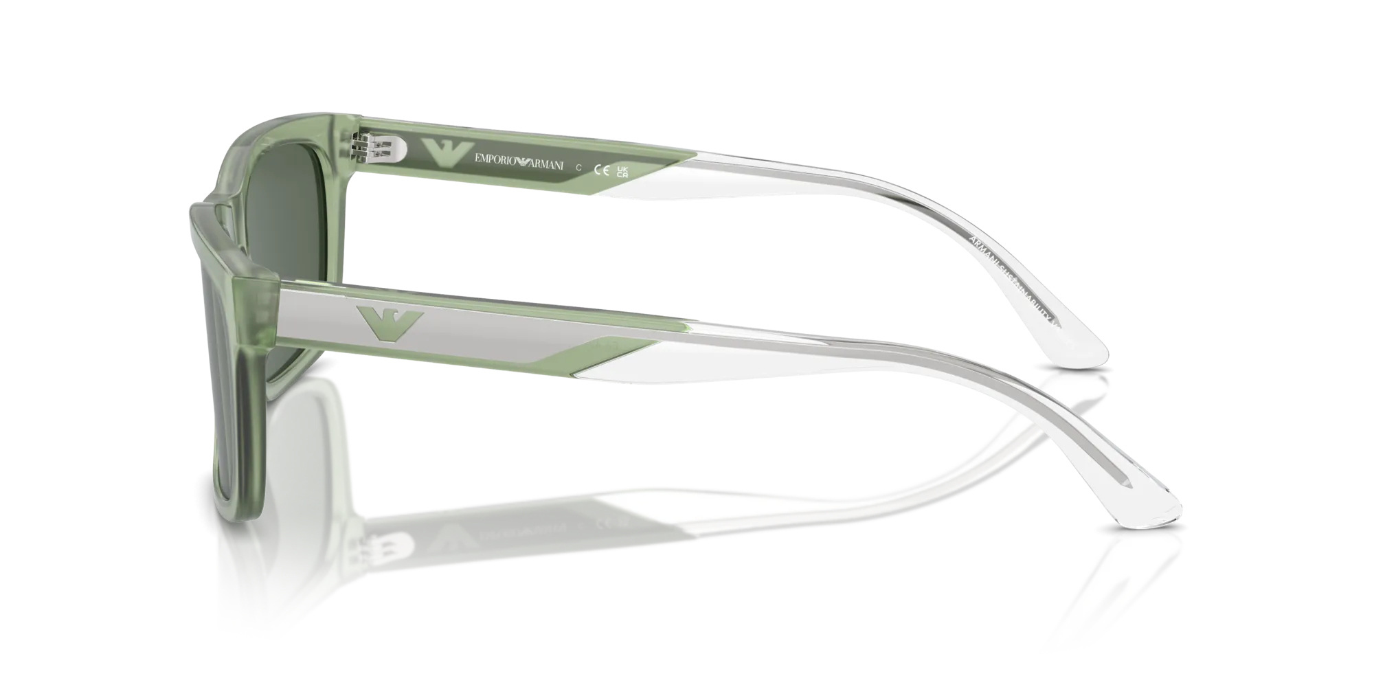 Emporio Armani EA4224 609471 Occhiali da sole Acetato Verde Verde Squadrata Normale - immagine 4