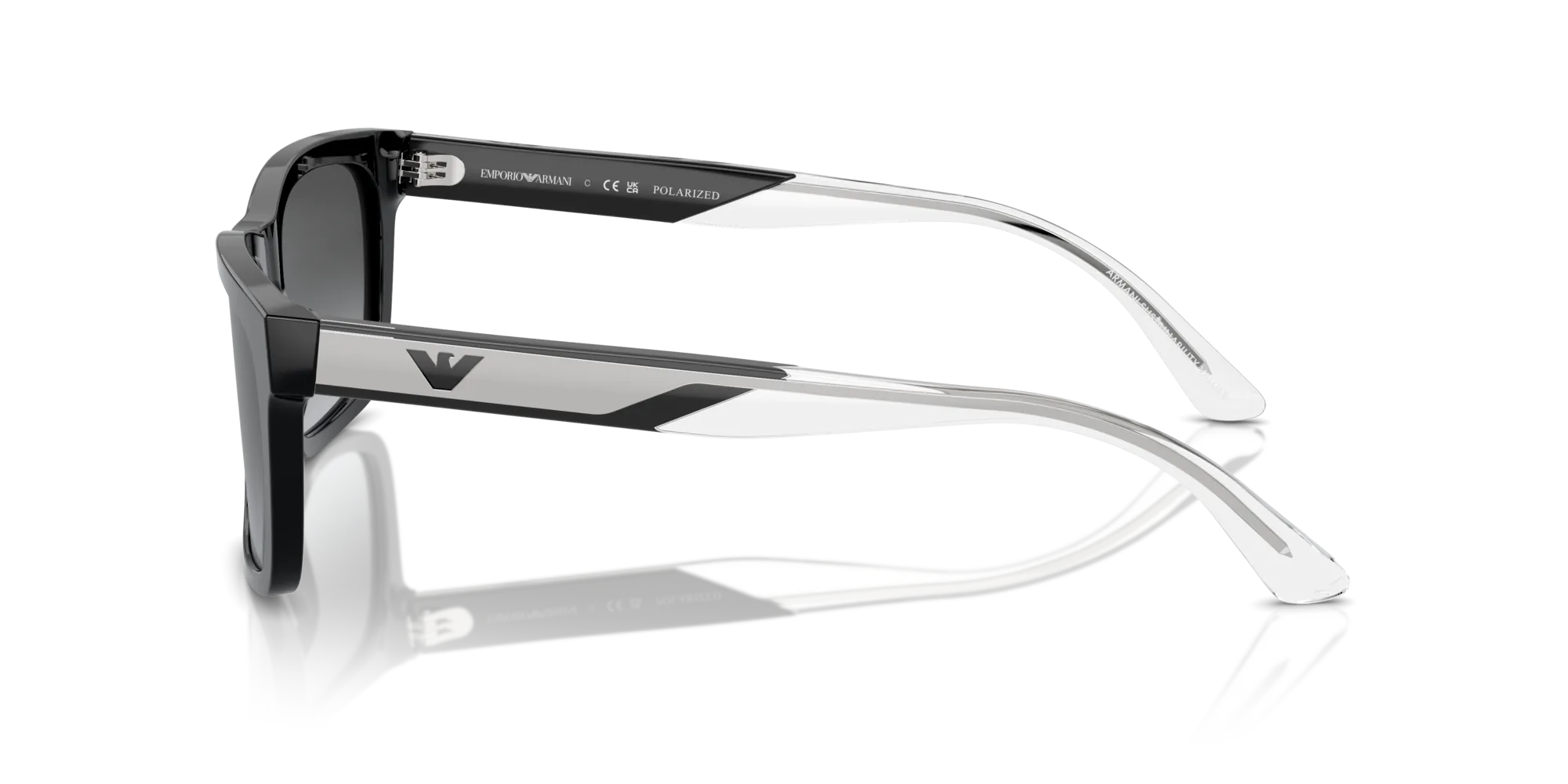 Emporio Armani EA4224 5017T3 Occhiali da sole Acetato Nero Grigio Squadrata Polarizzata Sfumato - immagine 4