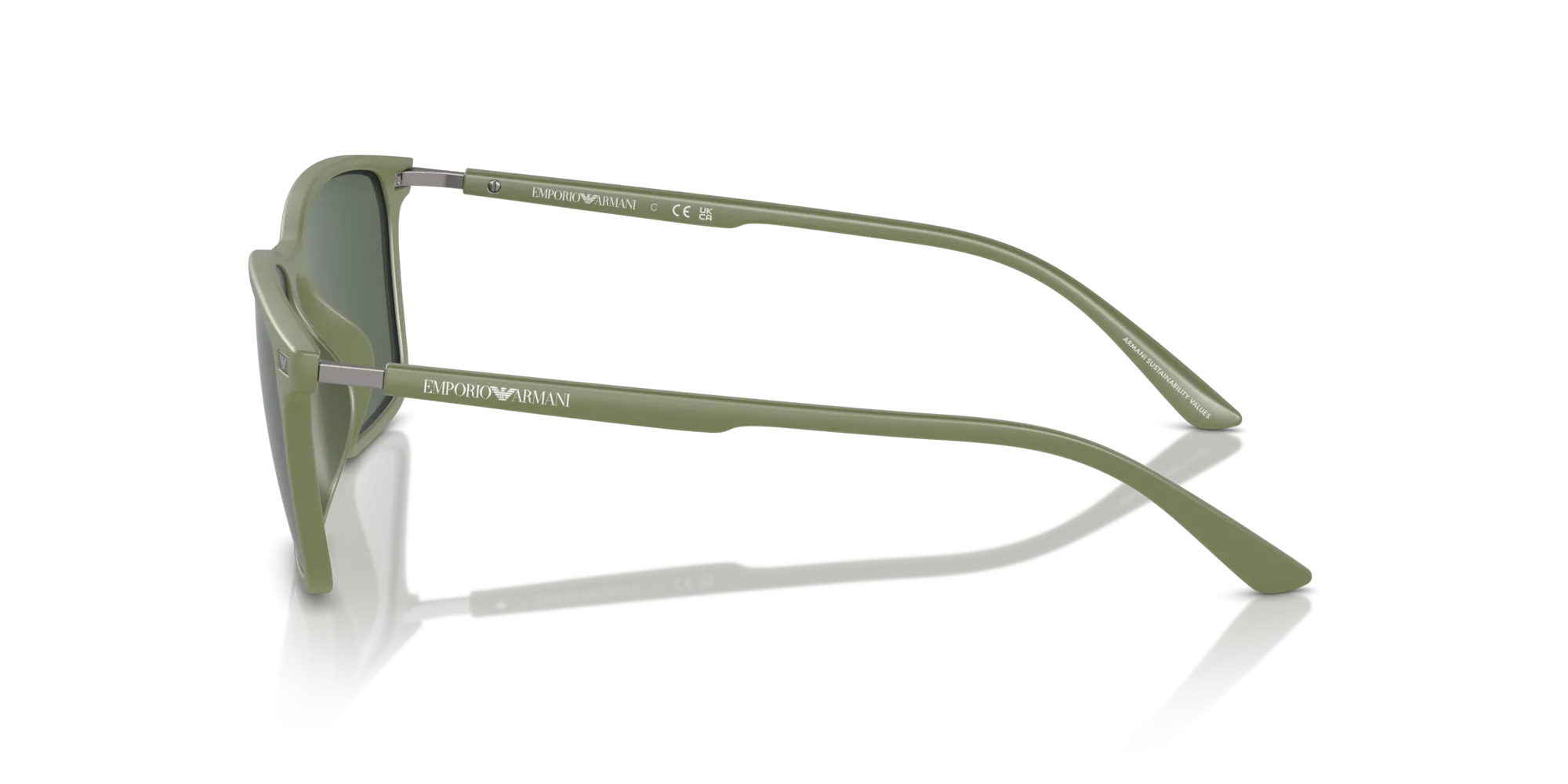 Emporio Armani EA4223U 542471 Occhiali da sole Iniettato Verde Verde Squadrata Normale - immagine 4