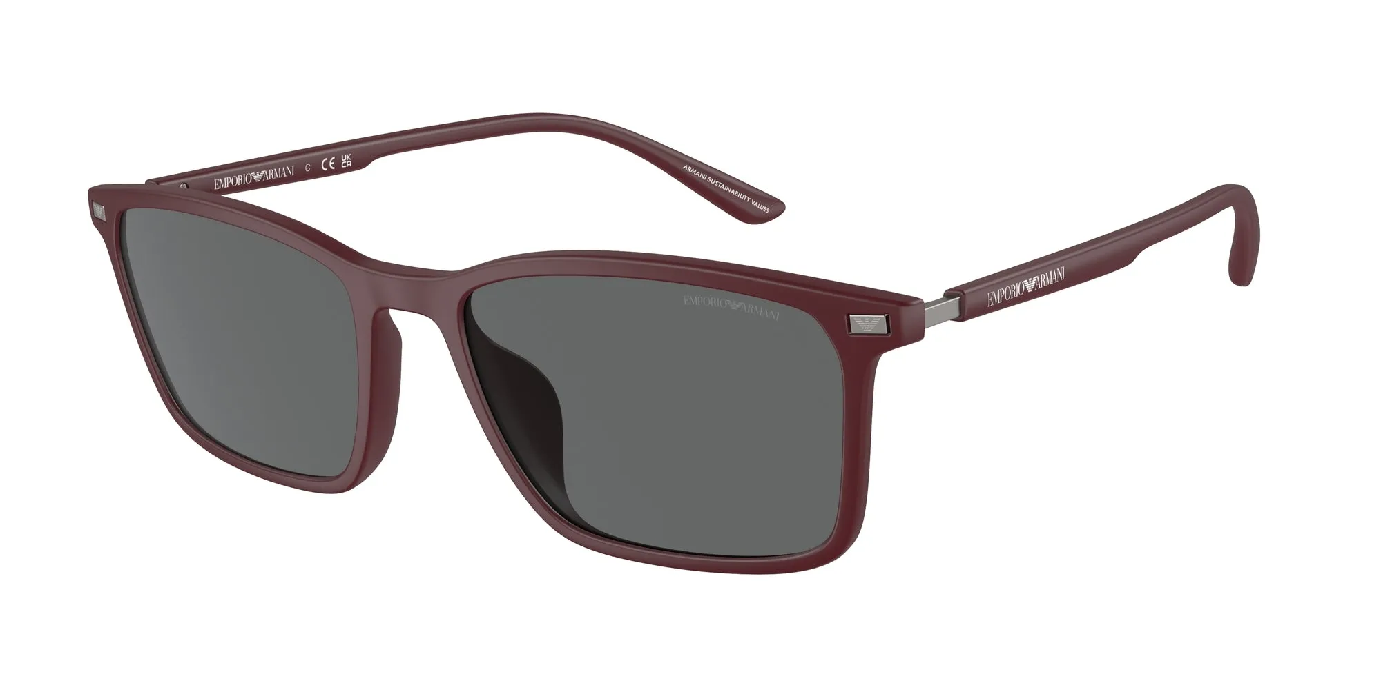 Emporio Armani EA4223U 526187 Occhiali da sole Iniettato Rosso Grigio Squadrata Normale - immagine 1