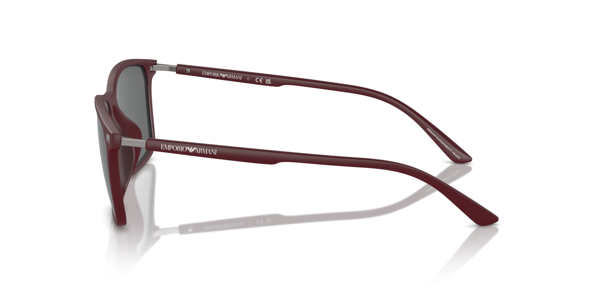 Emporio Armani EA4223U 526187 Occhiali da sole Iniettato Rosso Grigio Squadrata Normale - immagine 4