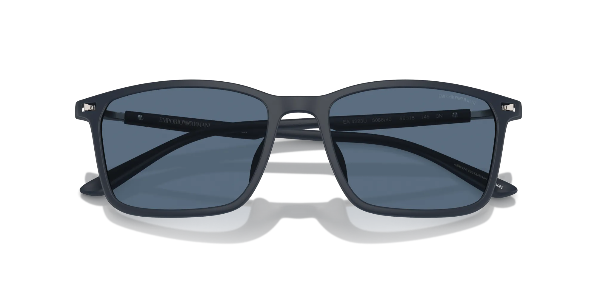Emporio Armani EA4223U 508880 Occhiali da sole Iniettato Blu Blu Squadrata Normale - immagine 2