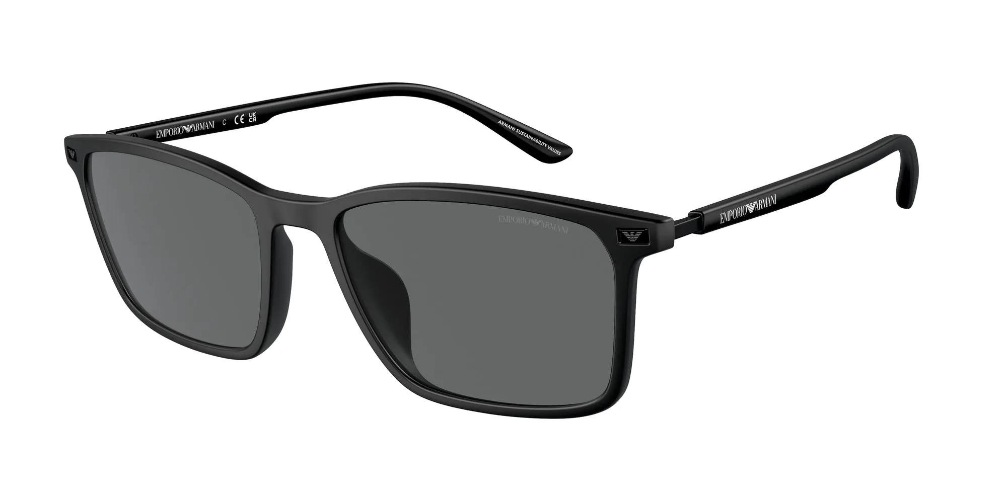 Emporio Armani EA4223U 500187 Occhiali da sole Iniettato Nero Grigio Squadrata Normale - immagine 1