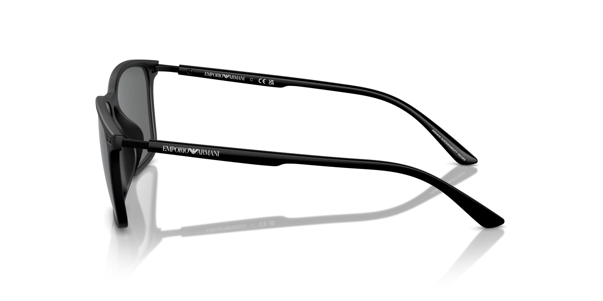 Emporio Armani EA4223U 500187 Occhiali da sole Iniettato Nero Grigio Squadrata Normale - immagine 4
