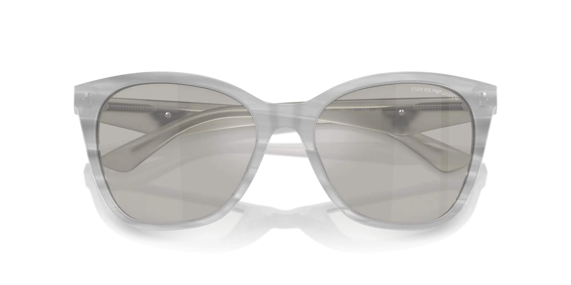 Emporio Armani EA4222U 611487 Occhiali da sole Acetato Grigio Grigio Farfalla Normale Flash - immagine 2