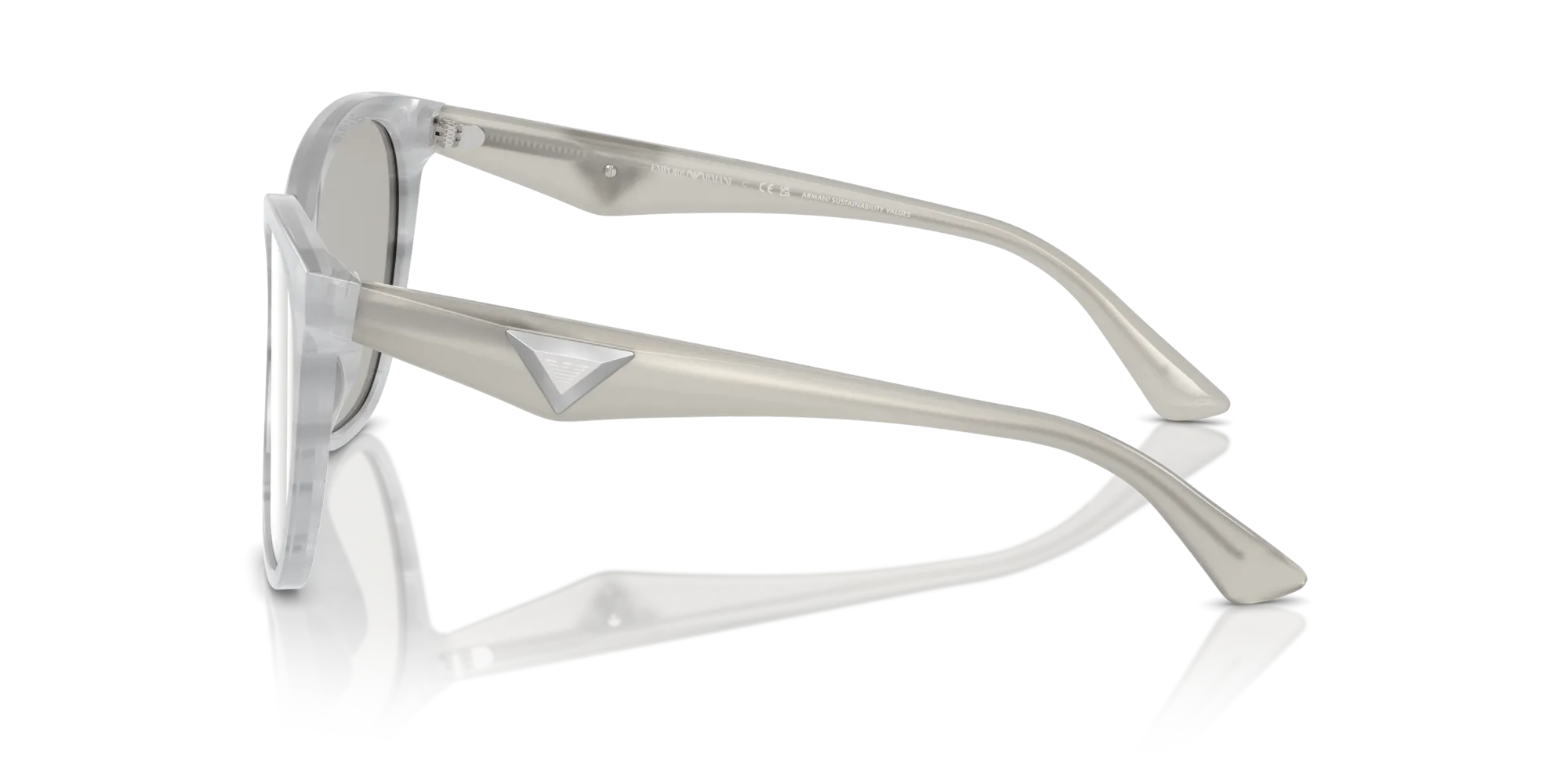 Emporio Armani EA4222U 611487 Occhiali da sole Acetato Grigio Grigio Farfalla Normale Flash - immagine 4
