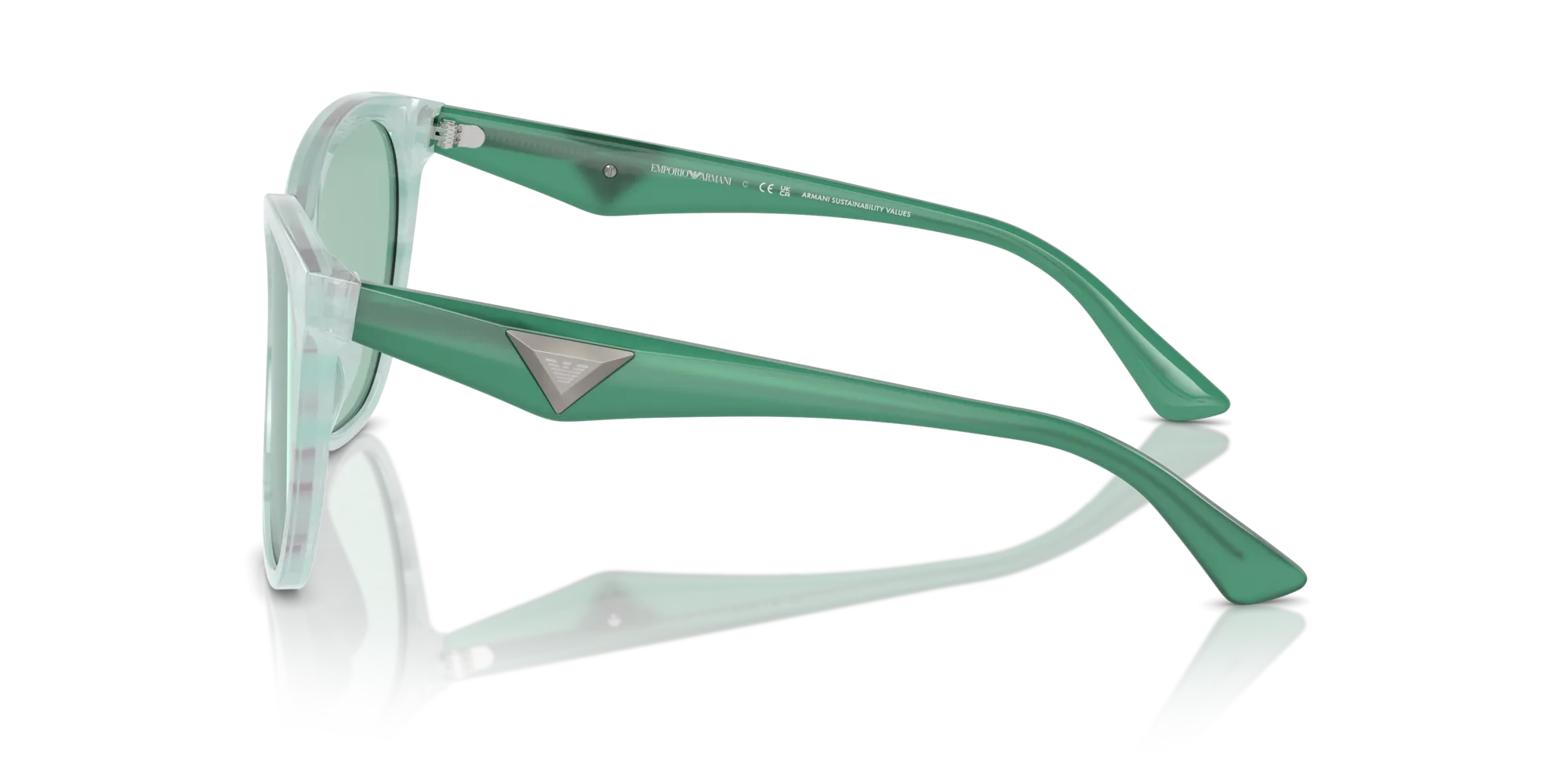 Emporio Armani EA4222U 611271 Occhiali da sole Acetato Verde Verde Farfalla Normale - immagine 4