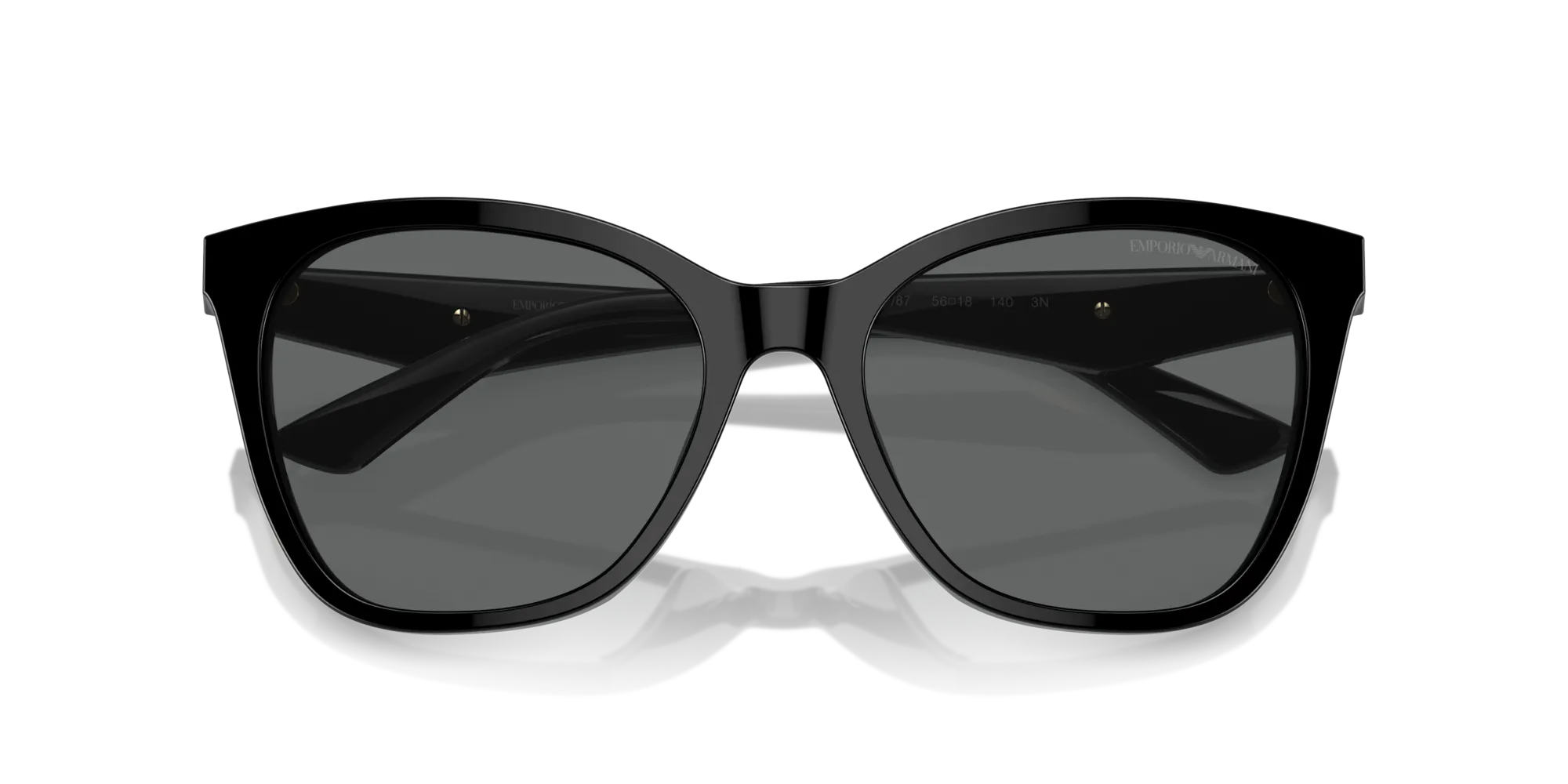 Emporio Armani EA4222U 501787 Occhiali da sole Acetato Nero Grigio Farfalla Normale - immagine 2