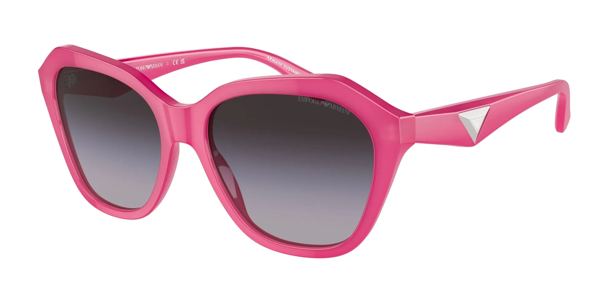Emporio Armani EA4221 61188G Occhiali da sole Acetato Rosa Grigio Geometrica Normale Sfumato - immagine 1