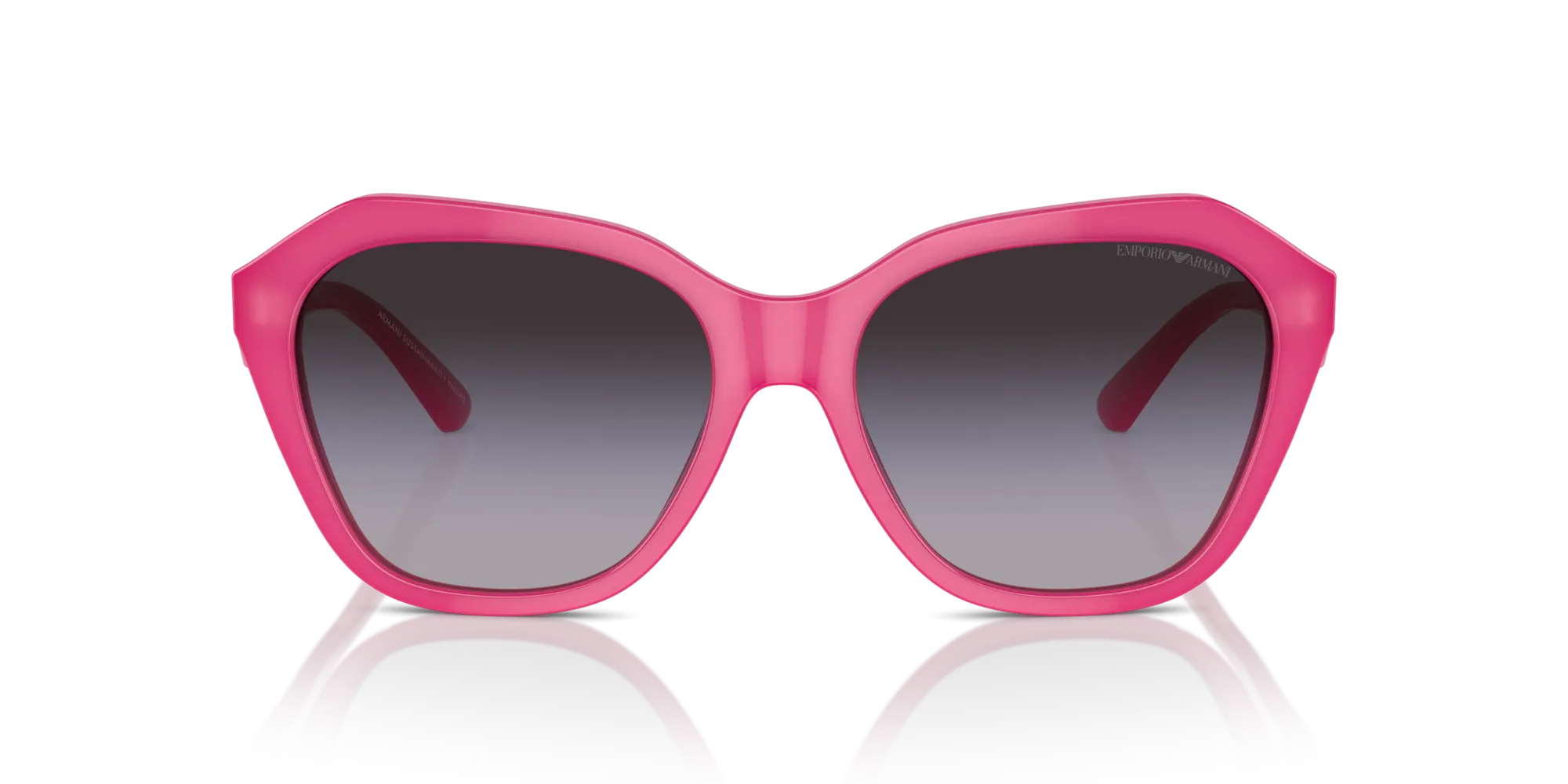 Emporio Armani EA4221 61188G Occhiali da sole Acetato Rosa Grigio Geometrica Normale Sfumato - immagine 3
