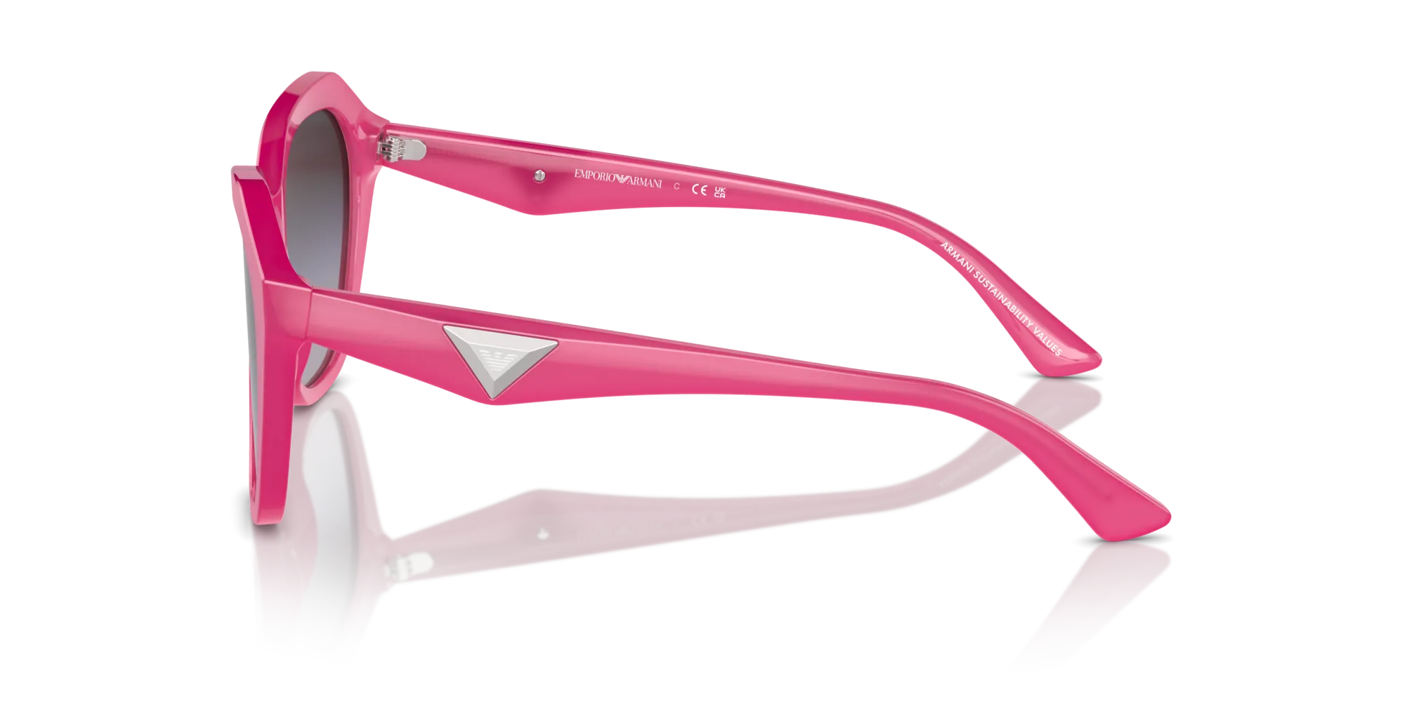 Emporio Armani EA4221 61188G Occhiali da sole Acetato Rosa Grigio Geometrica Normale Sfumato - immagine 4