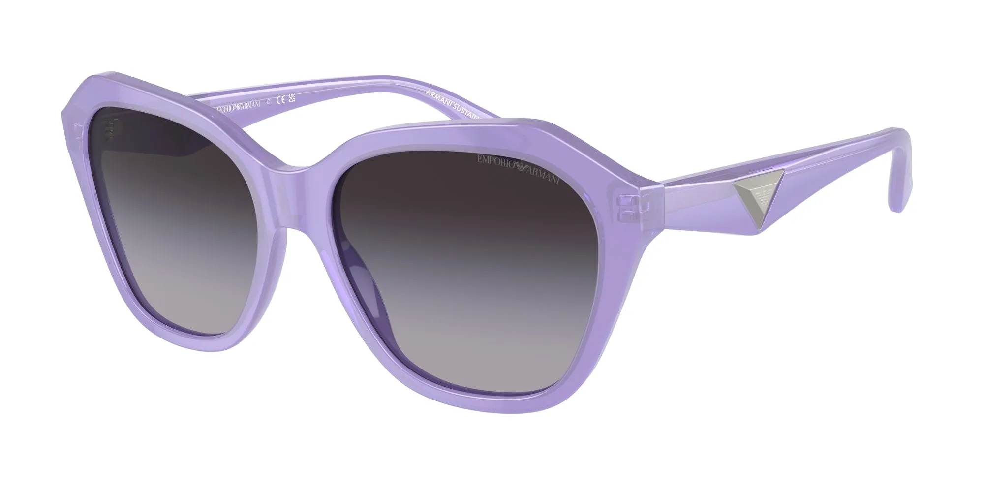 Emporio Armani EA4221 61178G Occhiali da sole Acetato Viola Grigio Geometrica Normale Sfumato - immagine 1