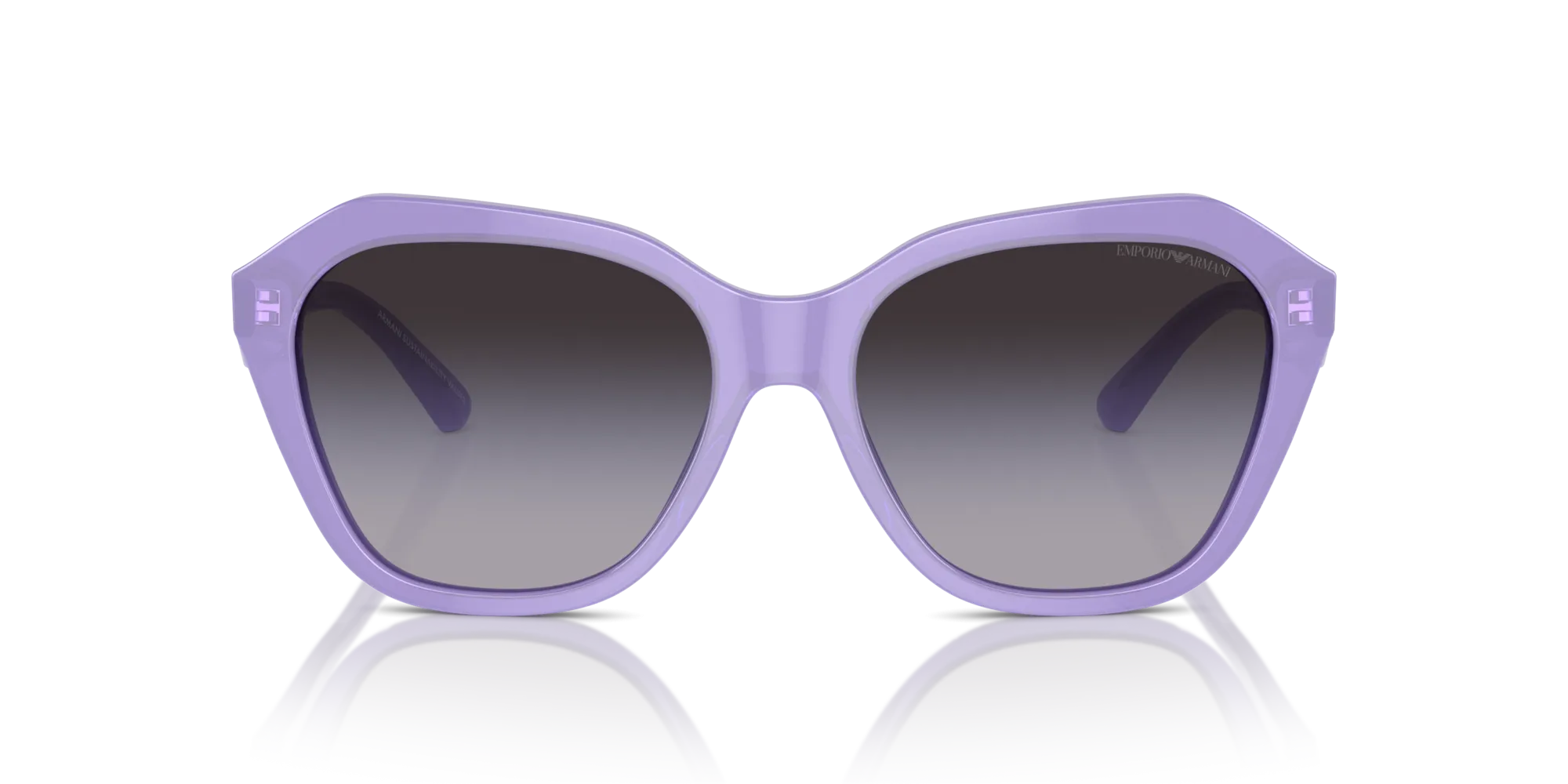 Emporio Armani EA4221 61178G Occhiali da sole Acetato Viola Grigio Geometrica Normale Sfumato - immagine 3