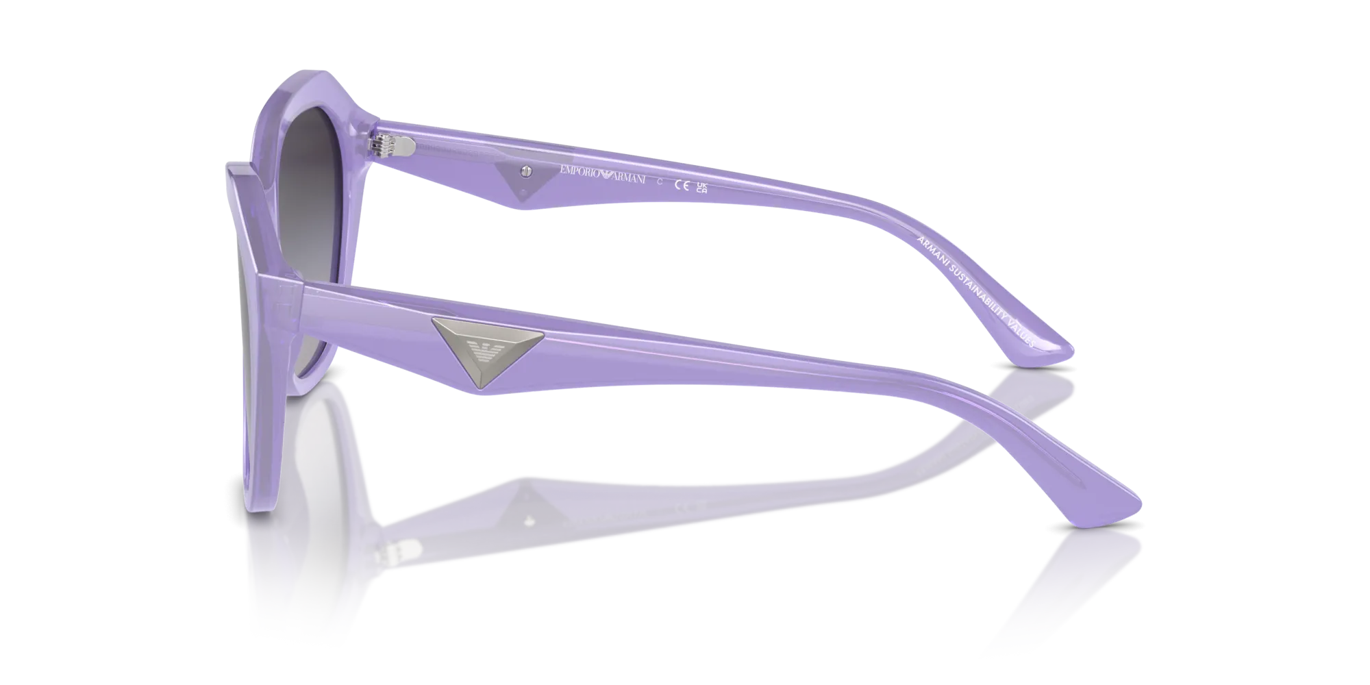 Emporio Armani EA4221 61178G Occhiali da sole Acetato Viola Grigio Geometrica Normale Sfumato - immagine 4