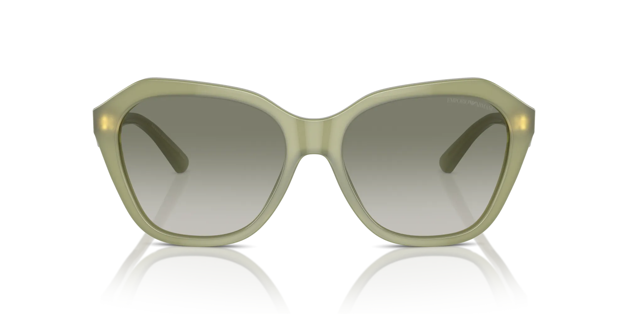 Emporio Armani EA4221 61168E Occhiali da sole Acetato Verde Verde Geometrica Normale Sfumato - immagine 3