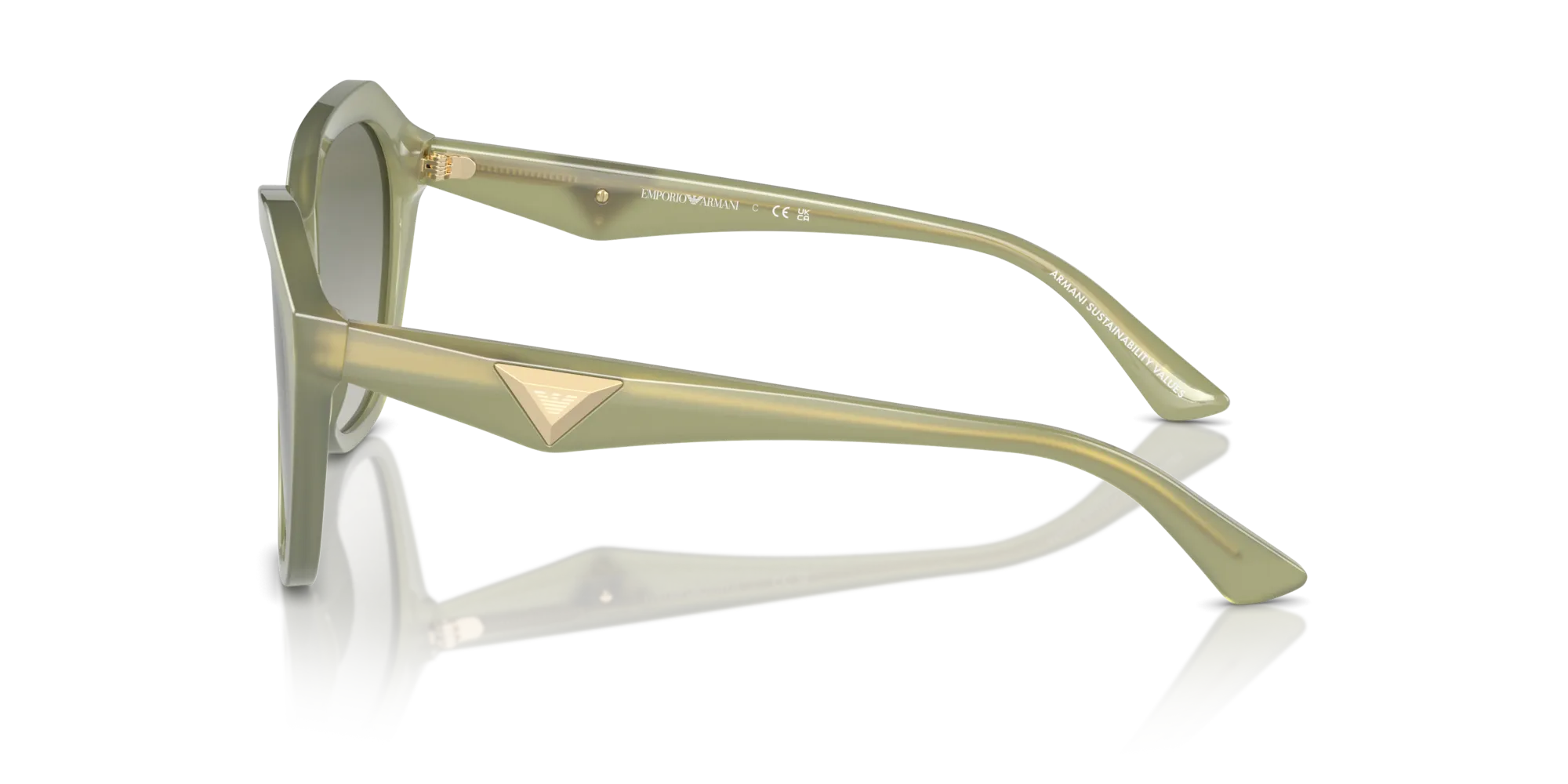 Emporio Armani EA4221 61168E Occhiali da sole Acetato Verde Verde Geometrica Normale Sfumato - immagine 4