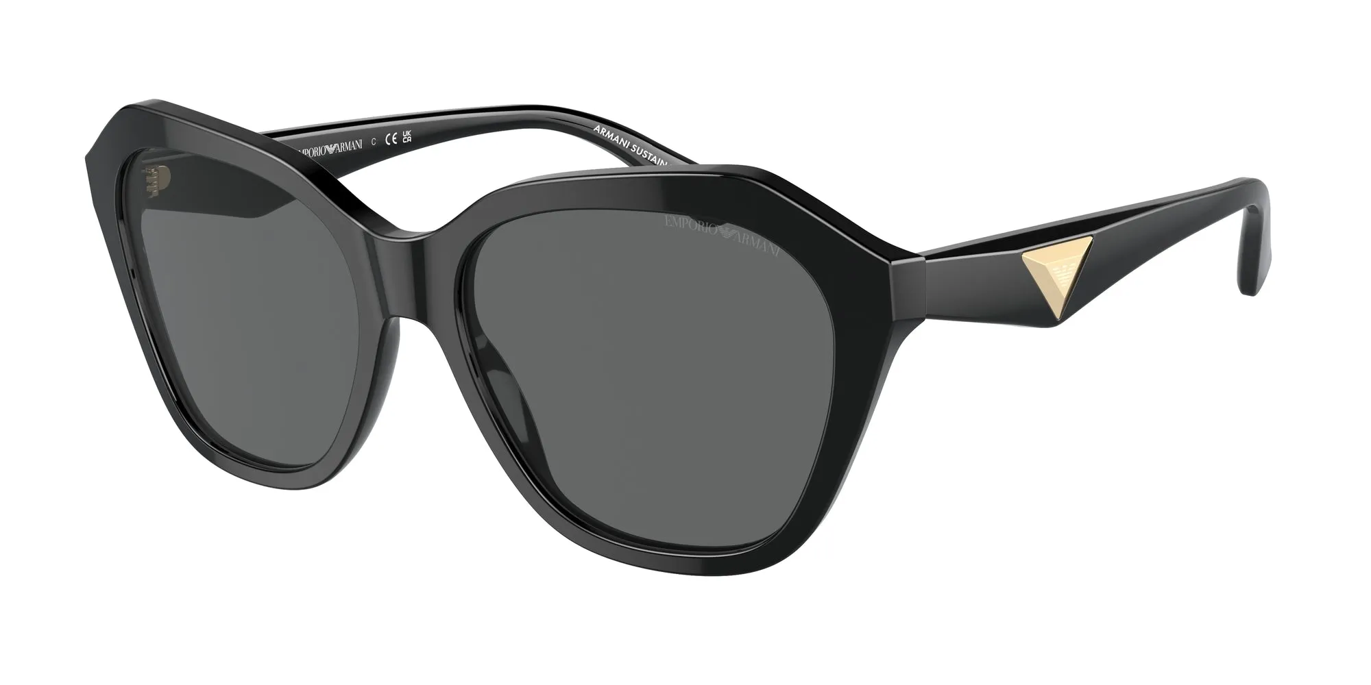 Emporio Armani EA4221 501787 Occhiali da sole Acetato Nero Grigio Geometrica Normale - immagine 1