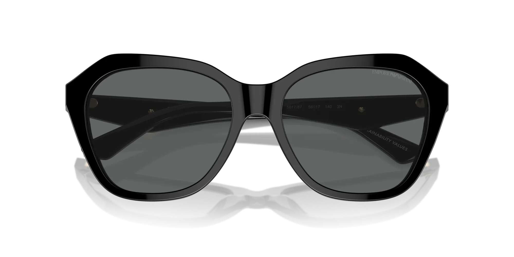 Emporio Armani EA4221 501787 Occhiali da sole Acetato Nero Grigio Geometrica Normale - immagine 2