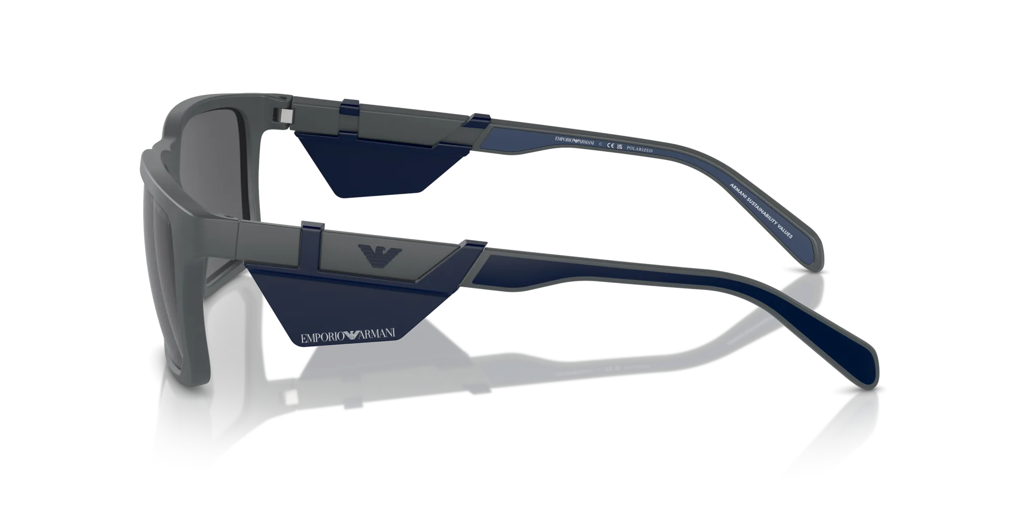 Emporio Armani EA4219 610387 Occhiali da sole Iniettato Grigio Grigio Squadrata Polarizzata - immagine 4