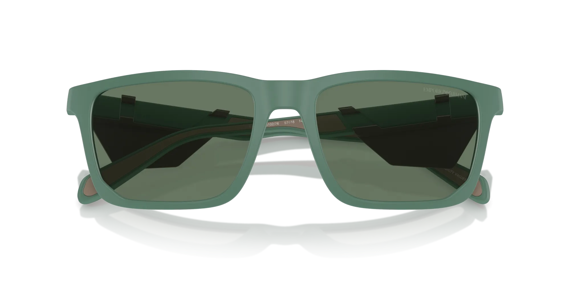 Emporio Armani EA4219 610276 Occhiali da sole Iniettato Verde Verde Squadrata Normale - immagine 2