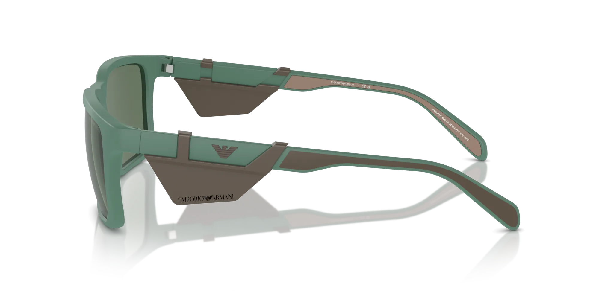 Emporio Armani EA4219 610276 Occhiali da sole Iniettato Verde Verde Squadrata Normale - immagine 4