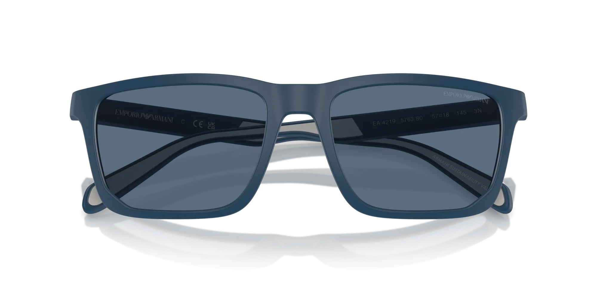 Emporio Armani EA4219 576380 Occhiali da sole Iniettato Blu Blu Squadrata Normale - immagine 2