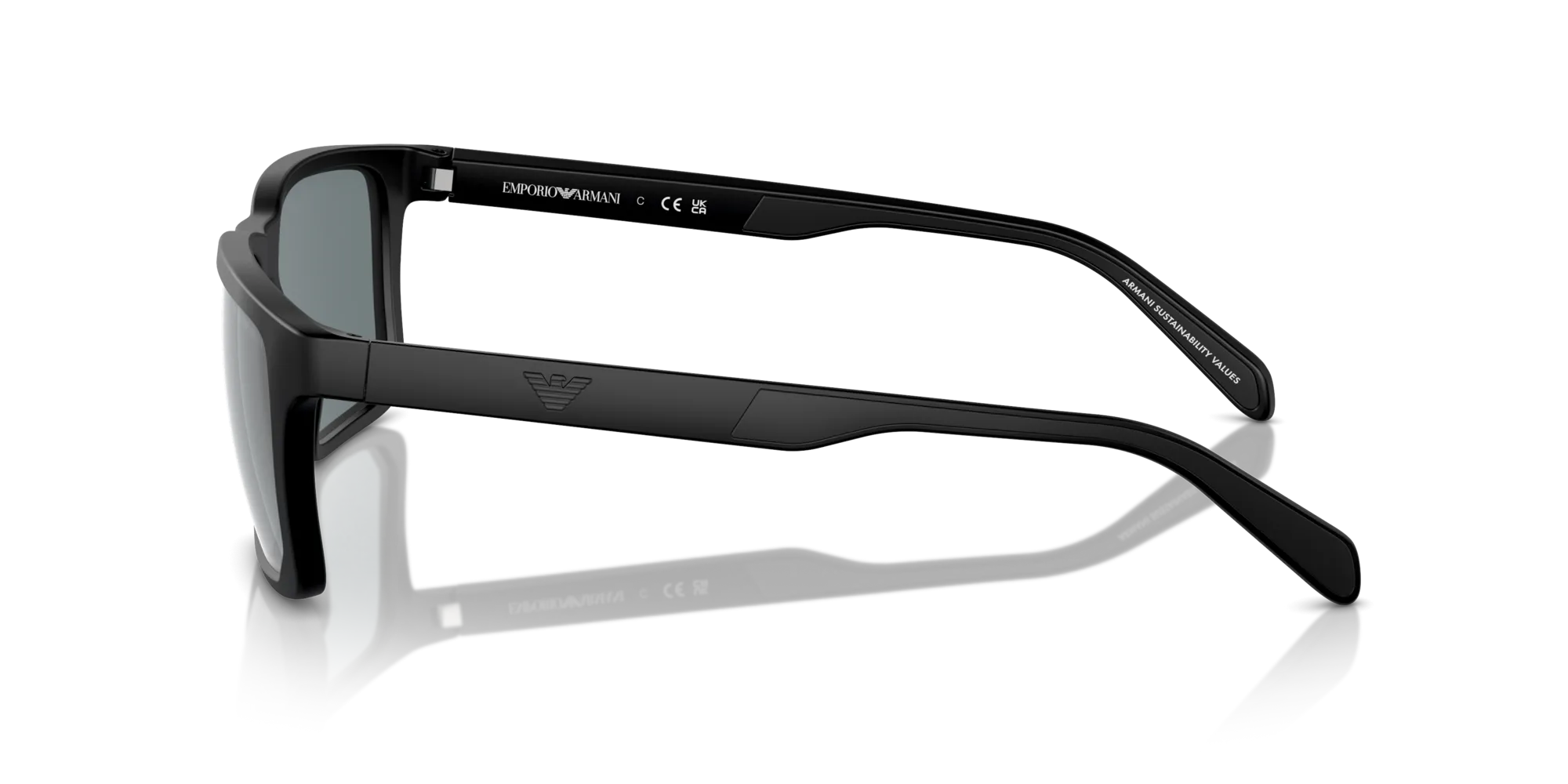 Emporio Armani EA4219 50016G Occhiali da sole Iniettato Nero Grigio Squadrata Specchiate Specchiato - immagine 4