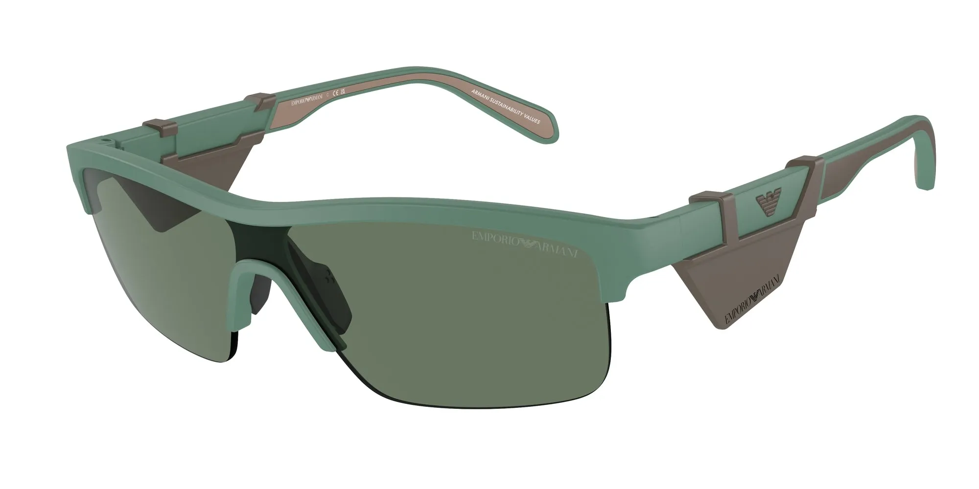 Emporio Armani EA4218 610276 Occhiali da sole Iniettato Verde Verde Geometrica Normale - immagine 1