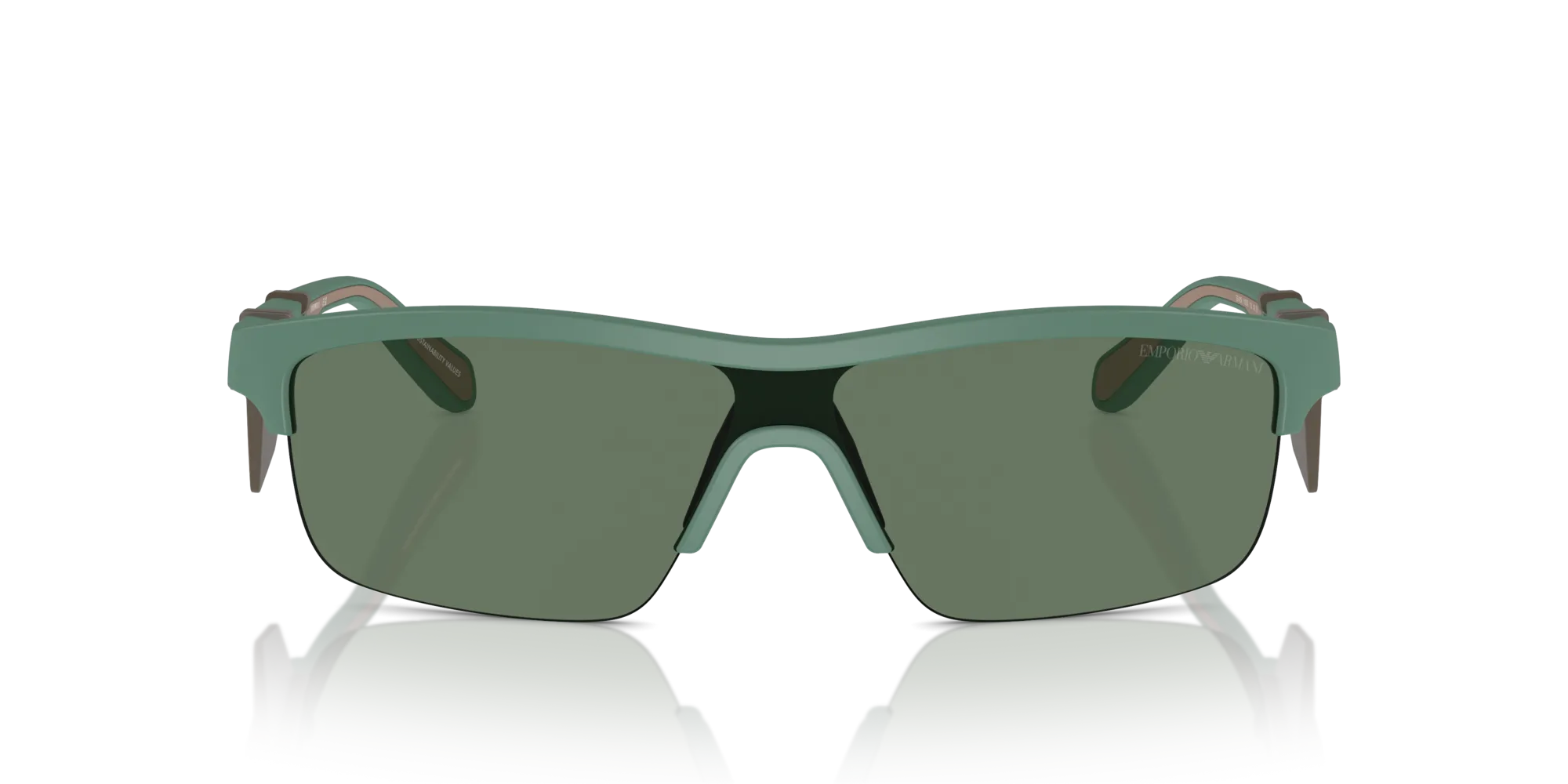 Emporio Armani EA4218 610276 Occhiali da sole Iniettato Verde Verde Geometrica Normale - immagine 3