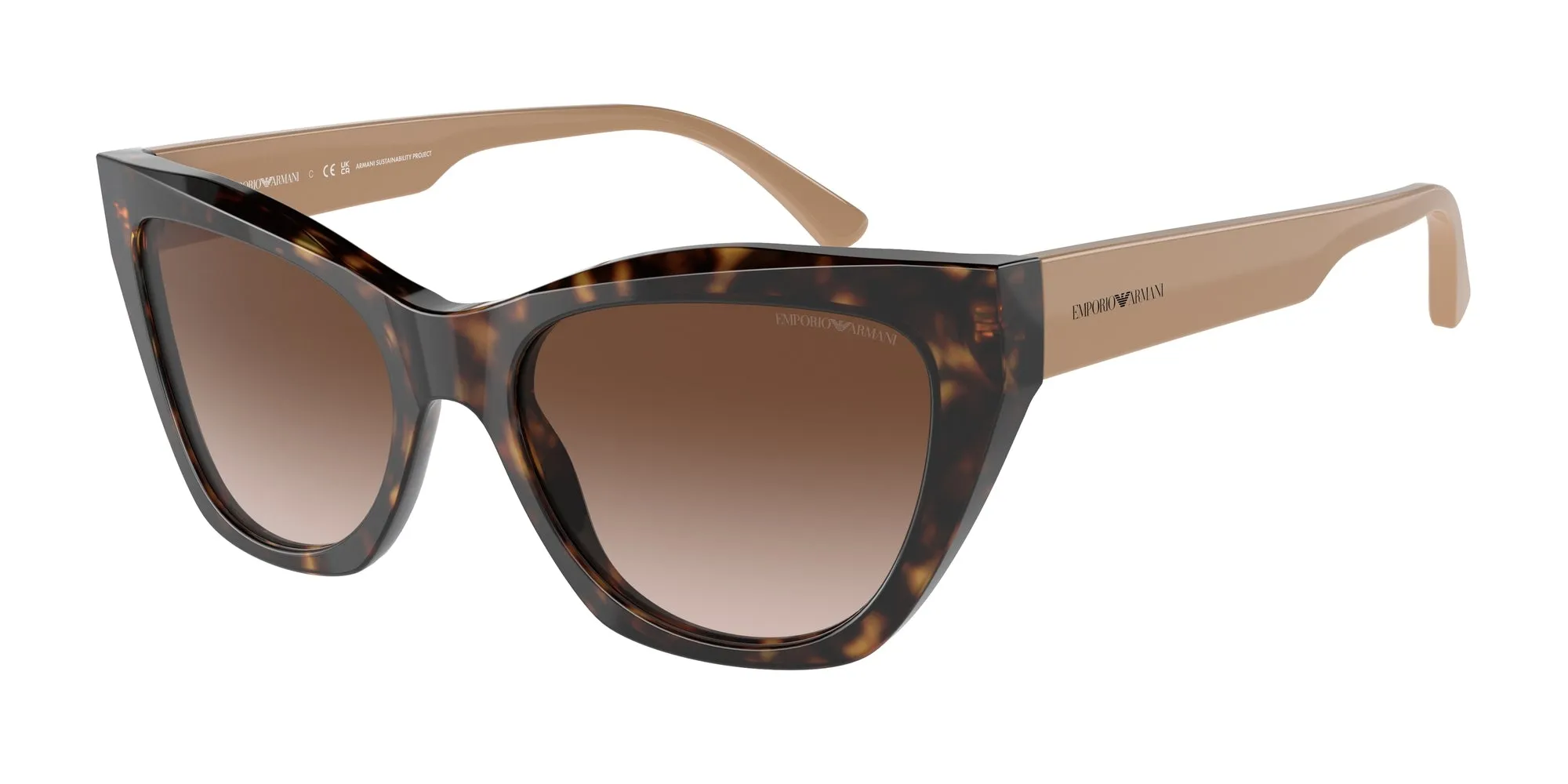 Emporio Armani EA4176 587913 Occhiali da sole Acetato Tartaruga Marrone Cat Eye Normale Sfumato - immagine 1