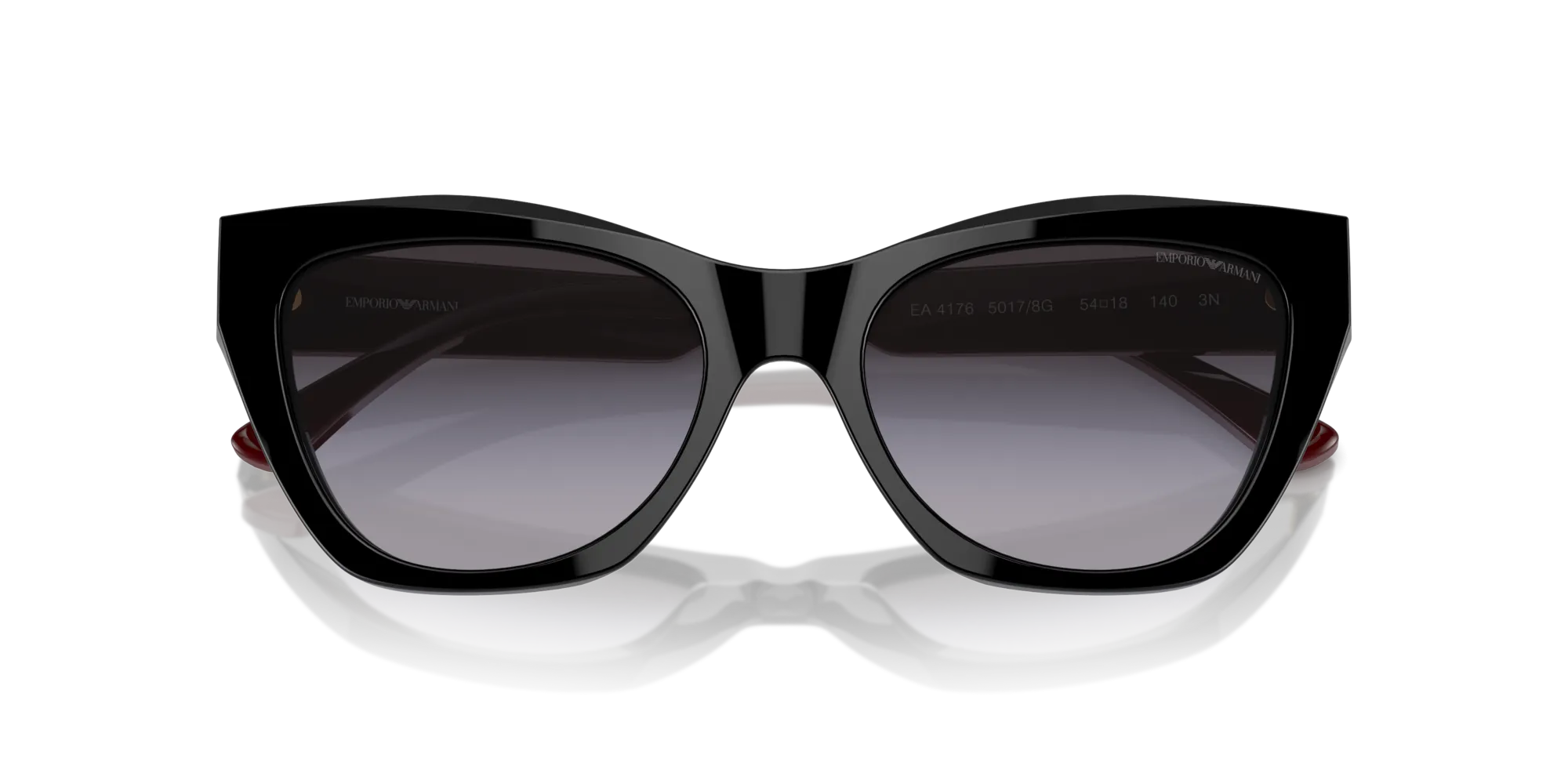 Emporio Armani EA4176 50178G Occhiali da sole Acetato Nero Grigio Cat Eye Normale Sfumato - immagine 2