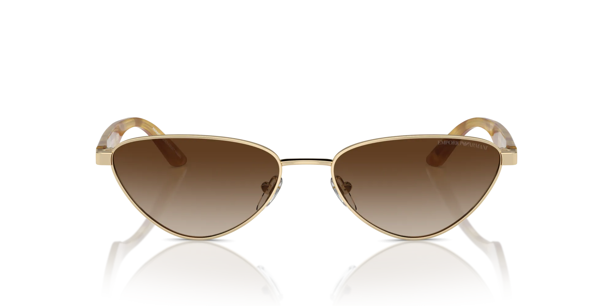 Emporio Armani EA2153 301313 Occhiali da sole Metallo Oro Marrone Geometrica Normale Sfumato - immagine 3