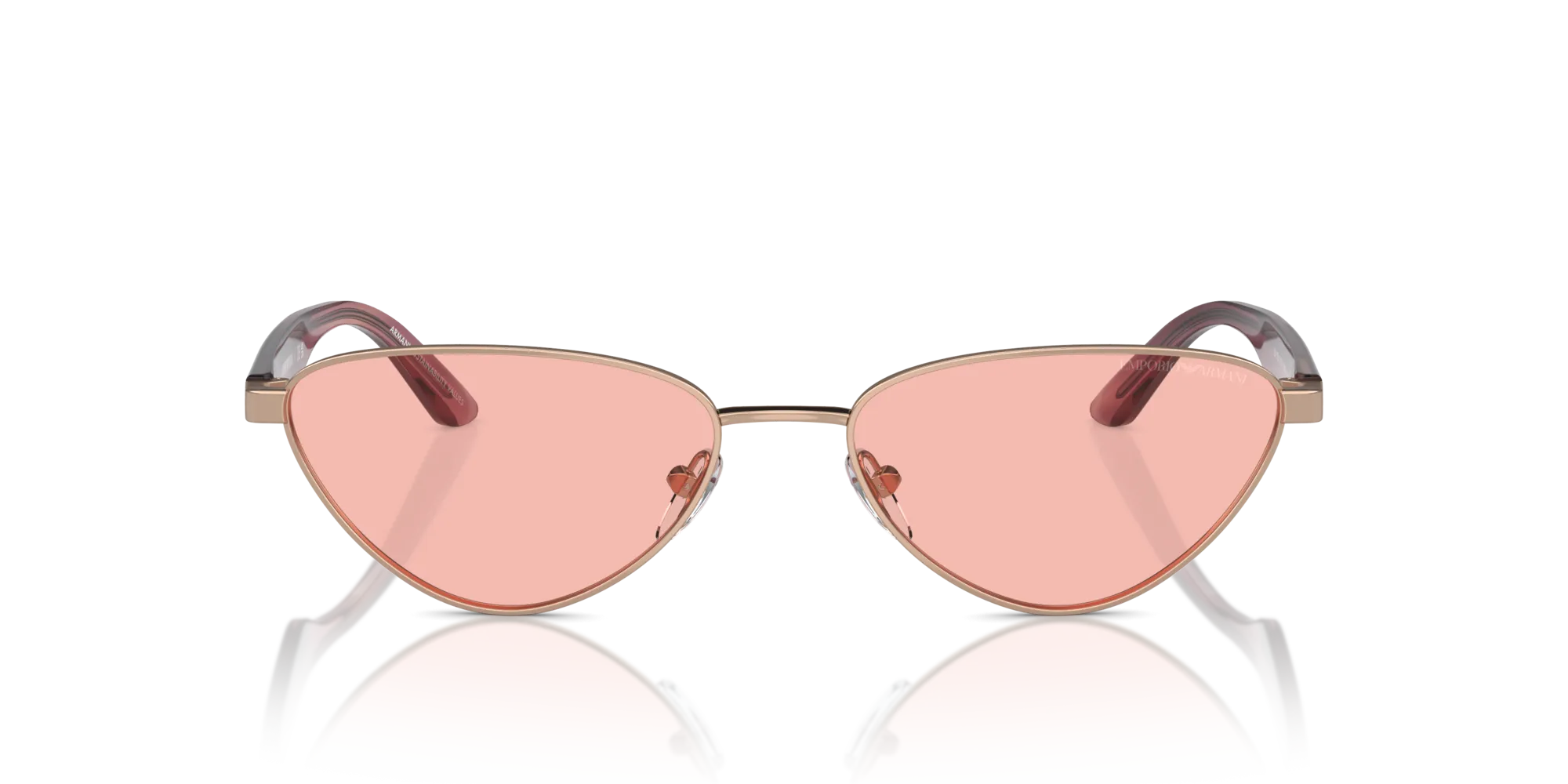 Emporio Armani EA2153 3011/5 Occhiali da sole Metallo Oro Rosa Geometrica Normale - immagine 3