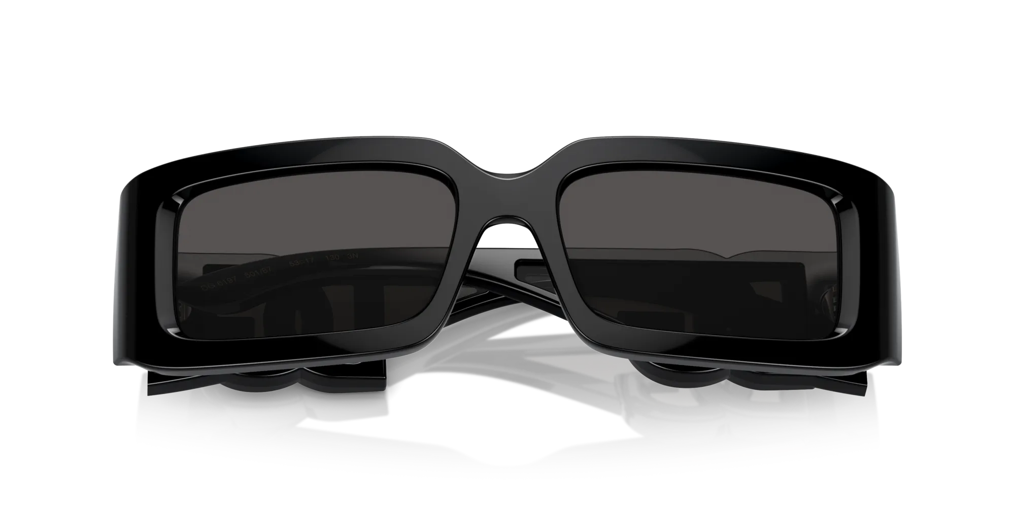 Dolce & Gabbana DG6197 501/87 Occhiali da sole Nylon Nero Grigio Squadrata Normale - immagine 2