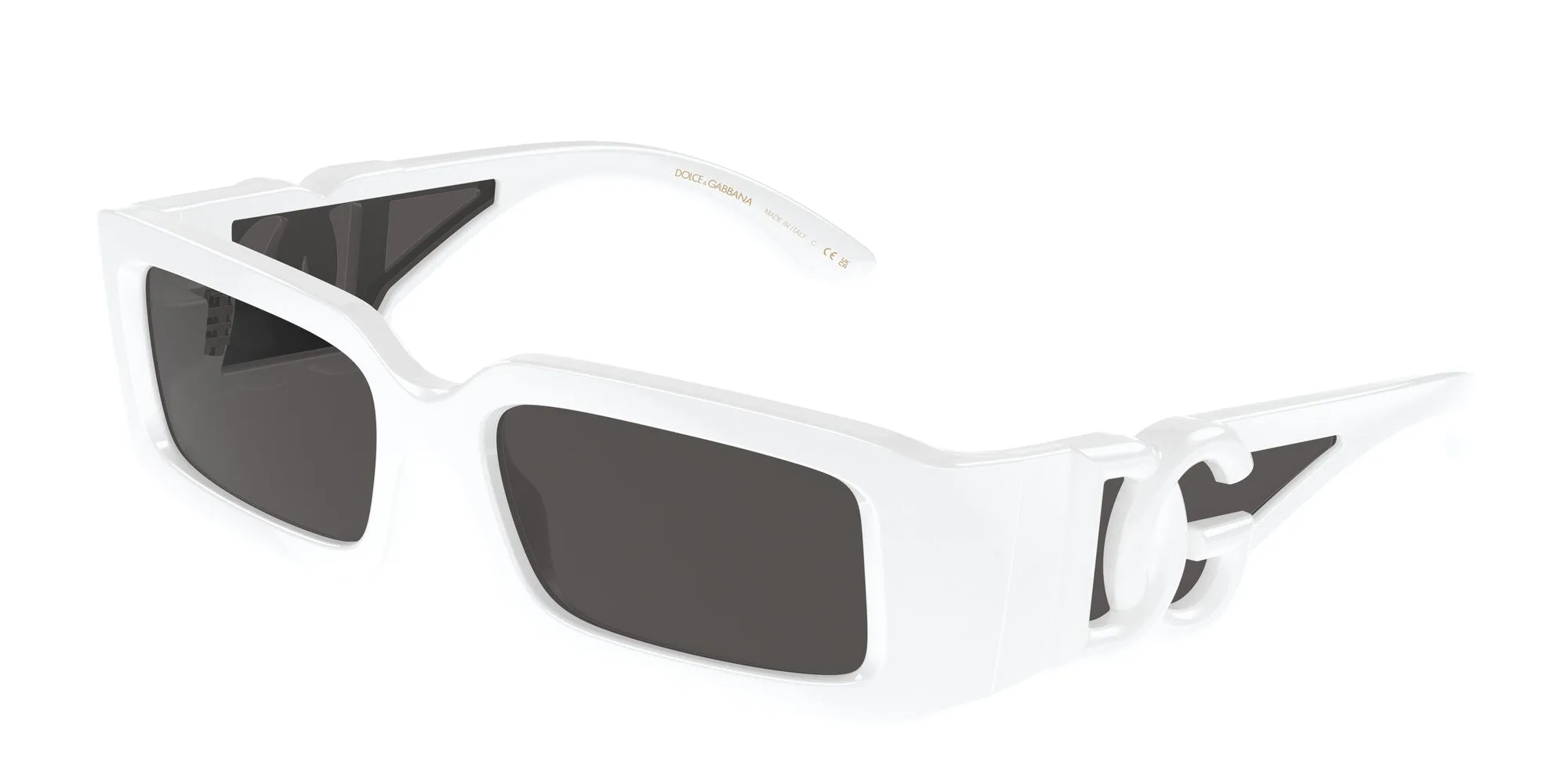 Dolce & Gabbana DG6197 331287 Occhiali da sole Nylon Bianco Grigio Squadrata Normale - immagine 1