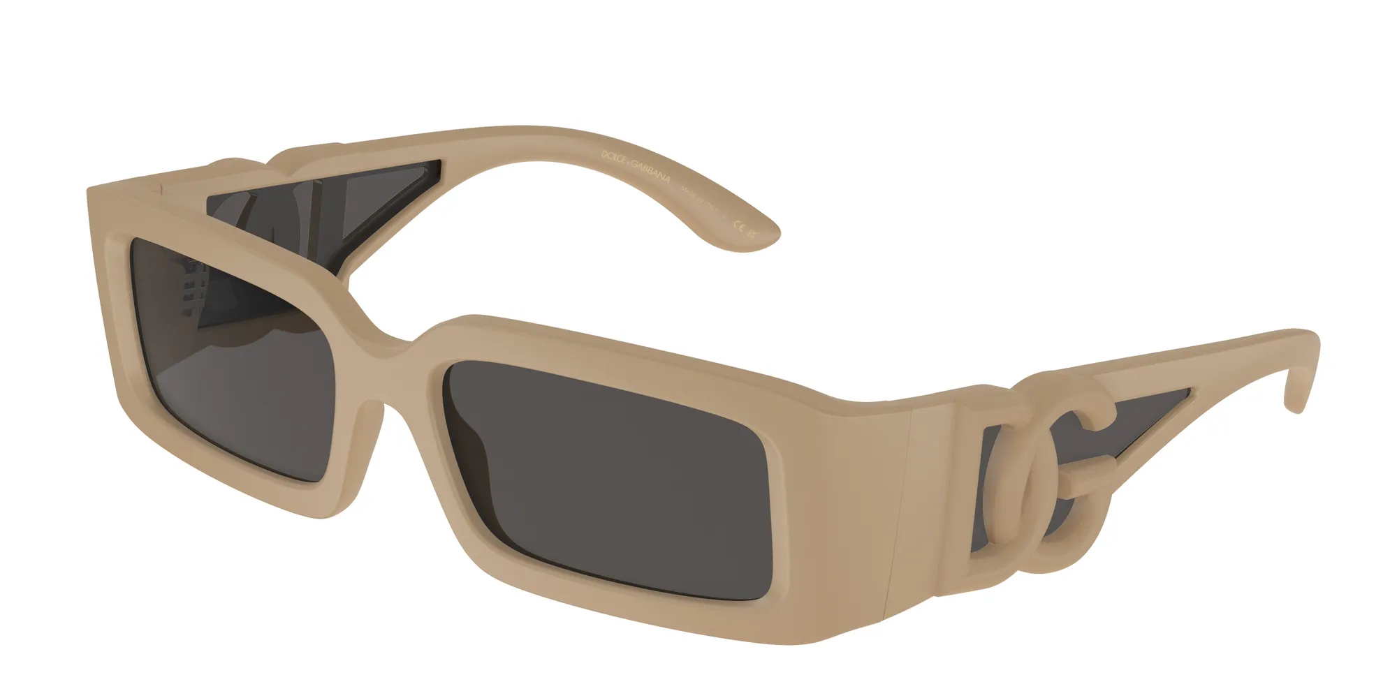 Dolce & Gabbana DG6197 329287 Occhiali da sole Nylon Beige Grigio Squadrata Normale - immagine 1