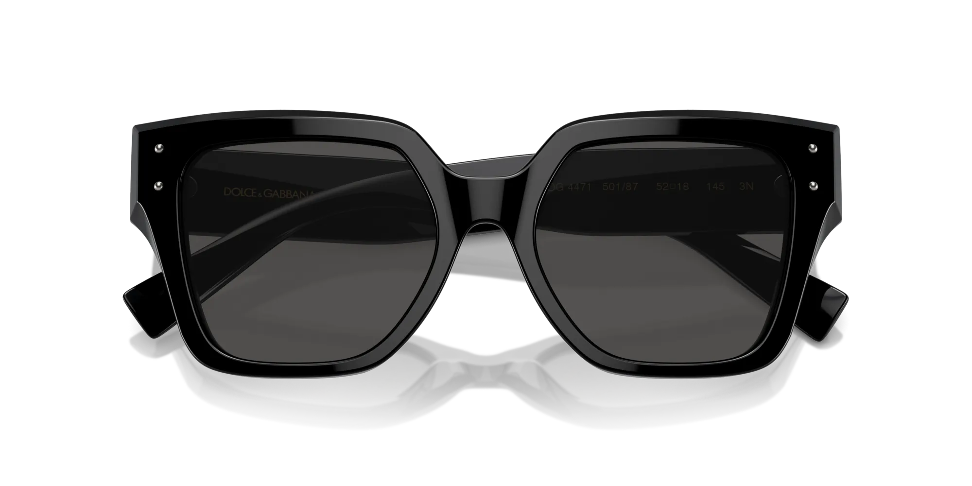 Dolce & Gabbana DG4471 501/87 Occhiali da sole Acetato Nero Grigio Squadrata Normale - immagine 2