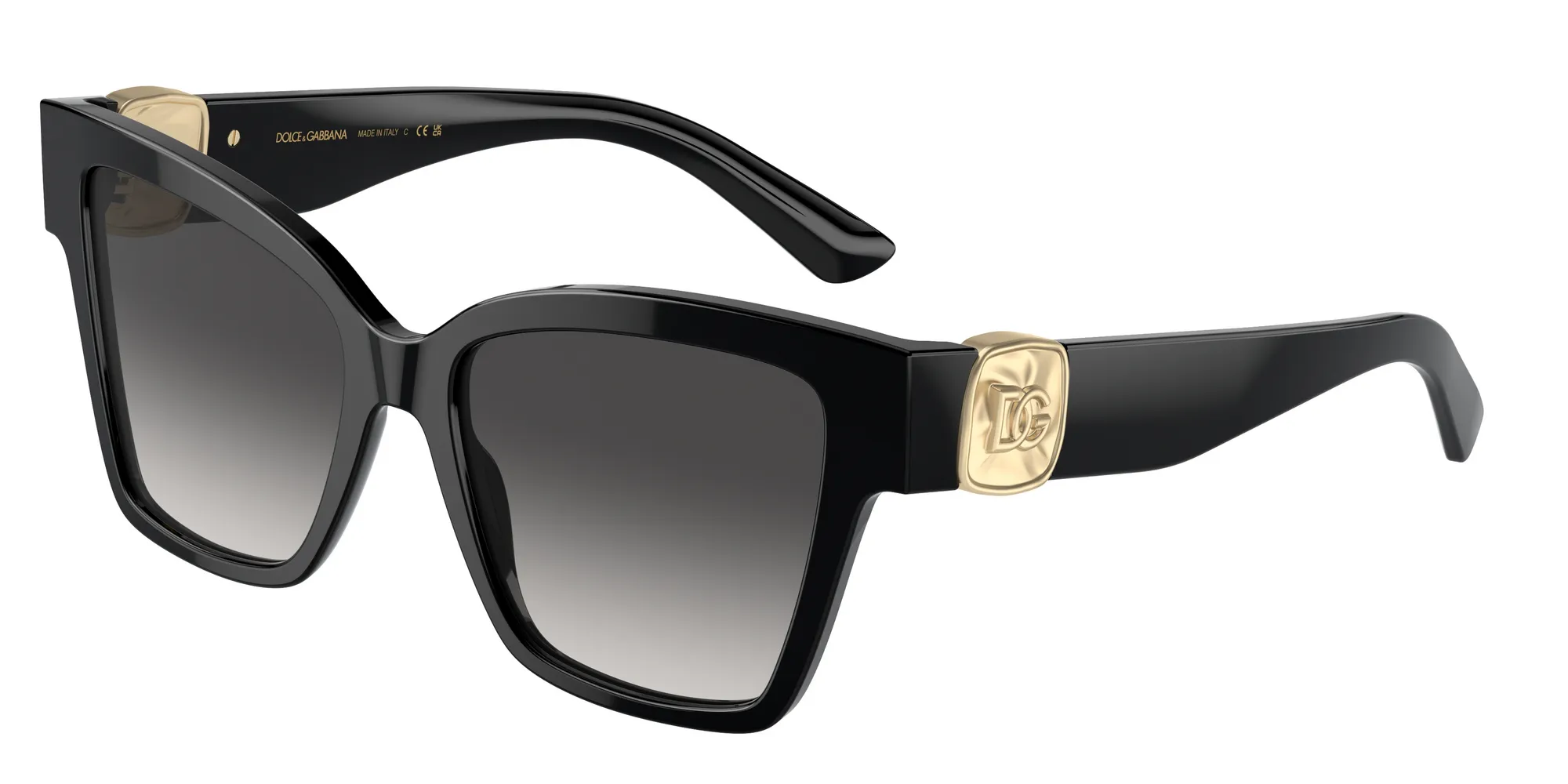 Dolce & Gabbana DG4470 501/8G Occhiali da sole Acetato Nero Grigio Squadrata Normale Sfumato - immagine 1
