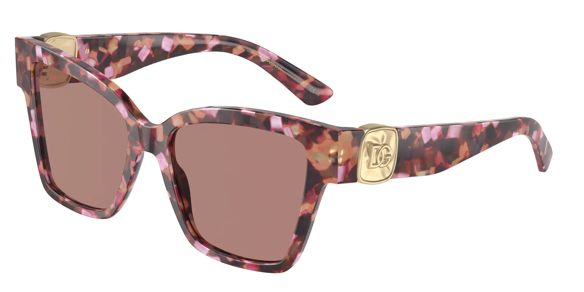 Dolce & Gabbana DG4470 344073 Occhiali da sole Acetato Rosa Marrone Squadrata Normale - immagine 1